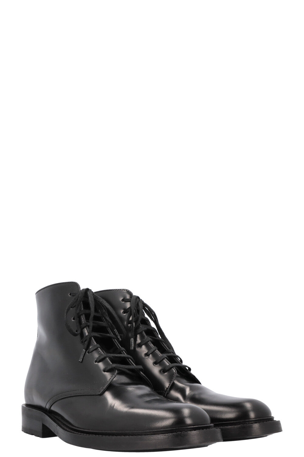 YSL Saint Laurent Army Lace Up Boots Black Shoes