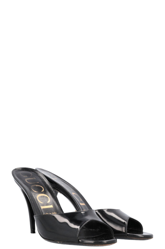 GUCCI Mules Patent Black