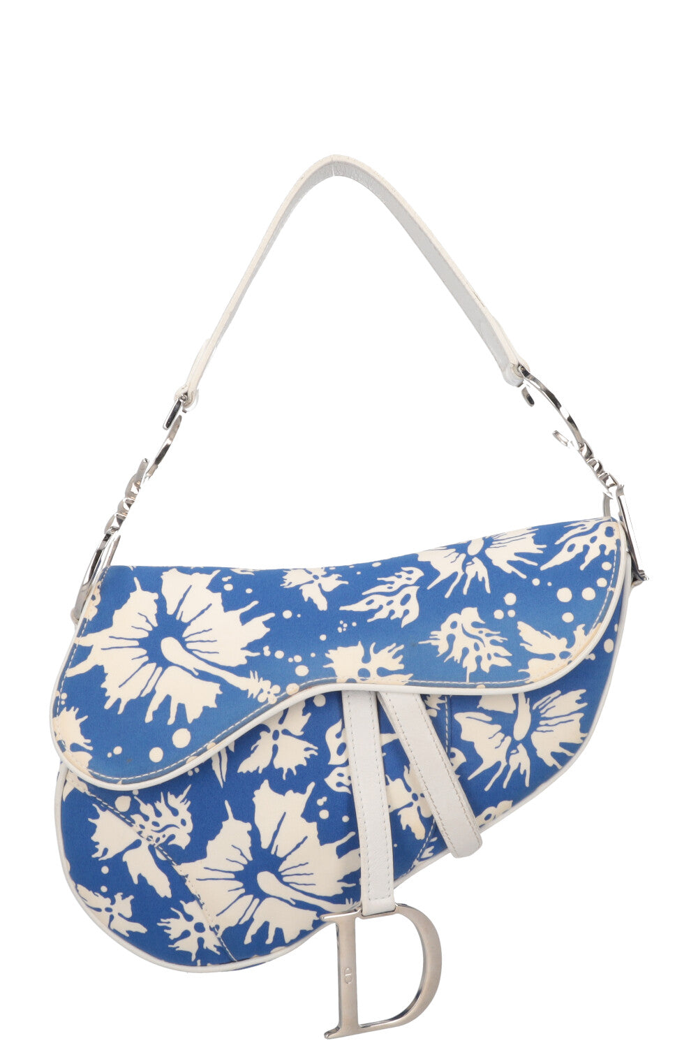 Dior Surf Chick Saddle Bag White Blue Handbag