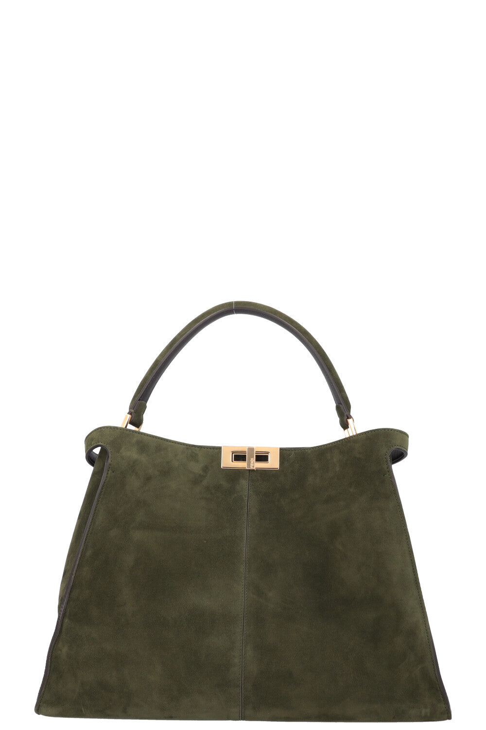 Fendi Peekaboo X-Lite Bag Suede Green Large Handbag