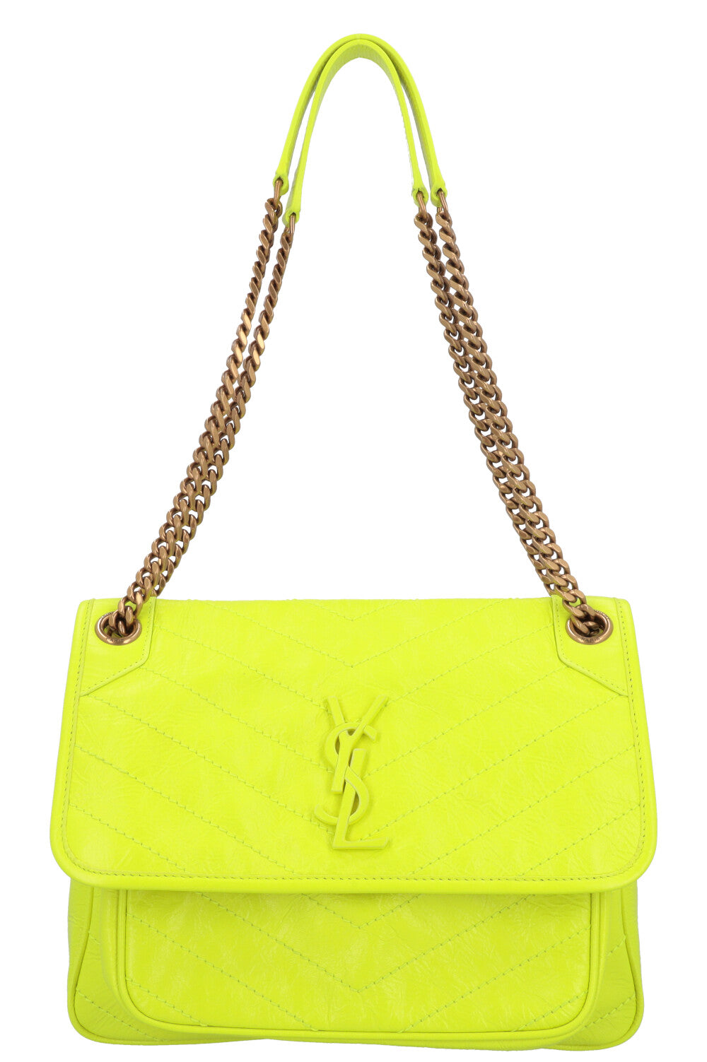 YSL Saint Laurent Niki Bag Neon Yellow Medium Handbag