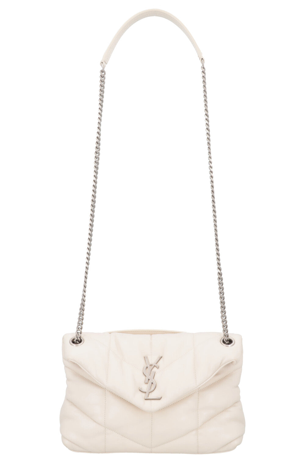 YSL Saint Laurent Crossbody Bag Lou Lou Puffer Ivory