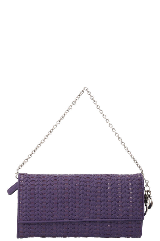 Dior Wallet on Purple Chain Woven Handbag