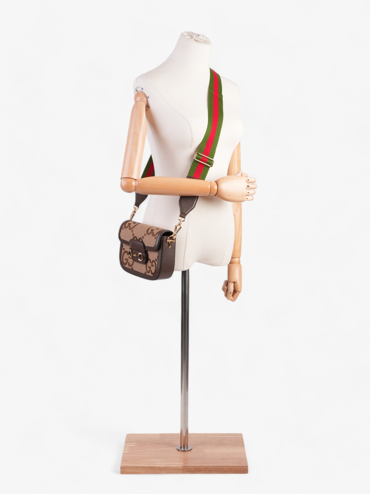 Gucci Horsebit Supreme Fabric Crossbody Bag Brown Mini