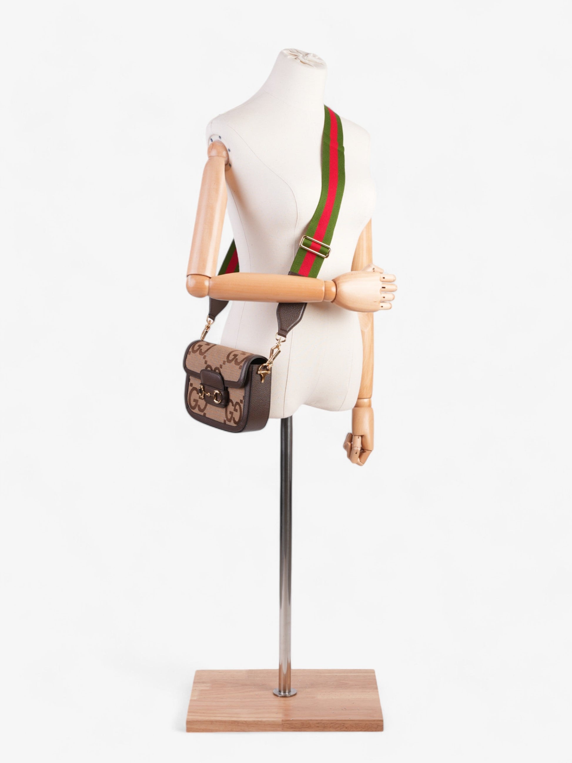 Gucci Horsebit Supreme Fabric Crossbody Bag Brown Mini
