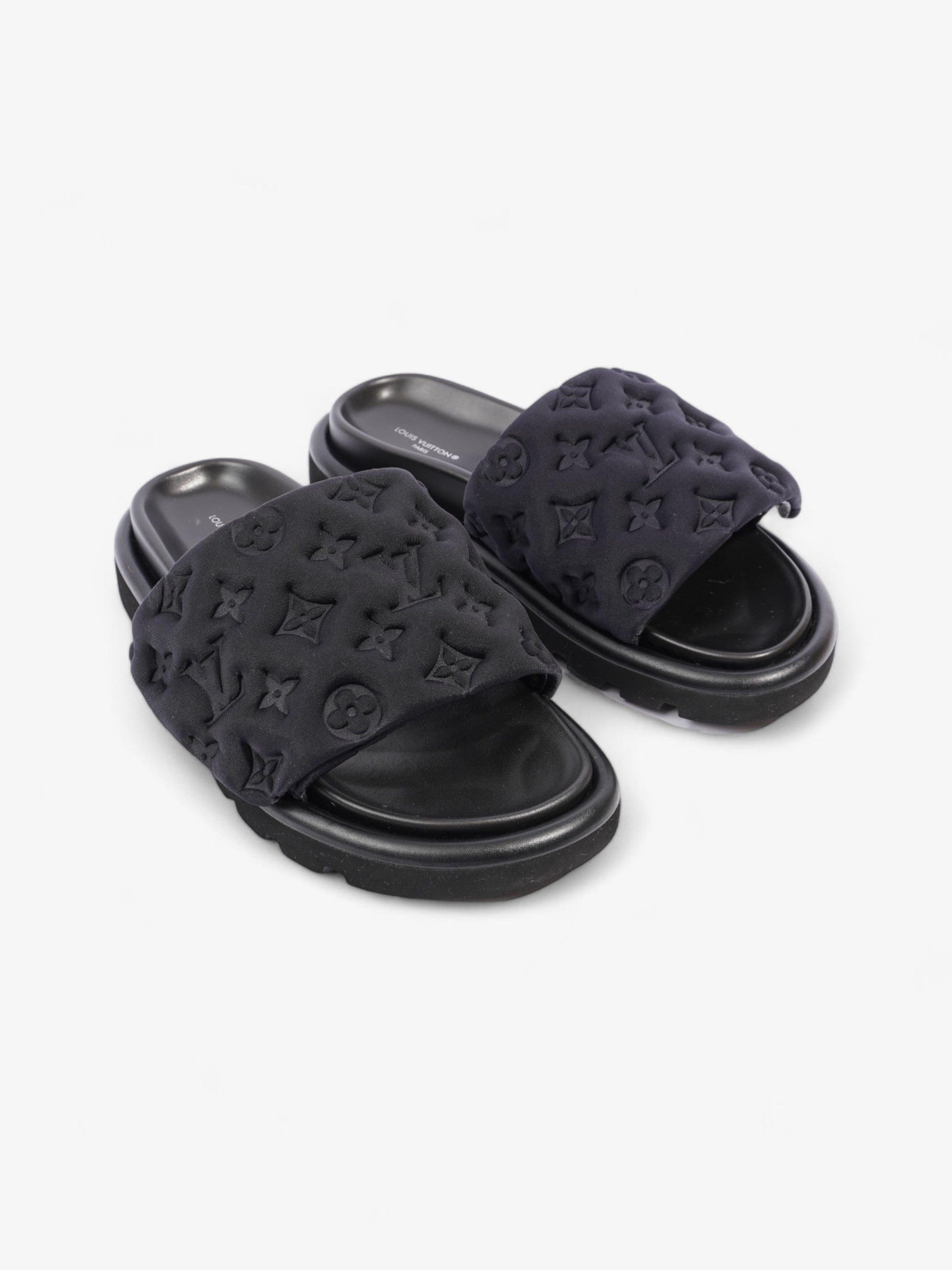 Louis Vuitton Pool Slides Neoprene EU 38 Black Handbag