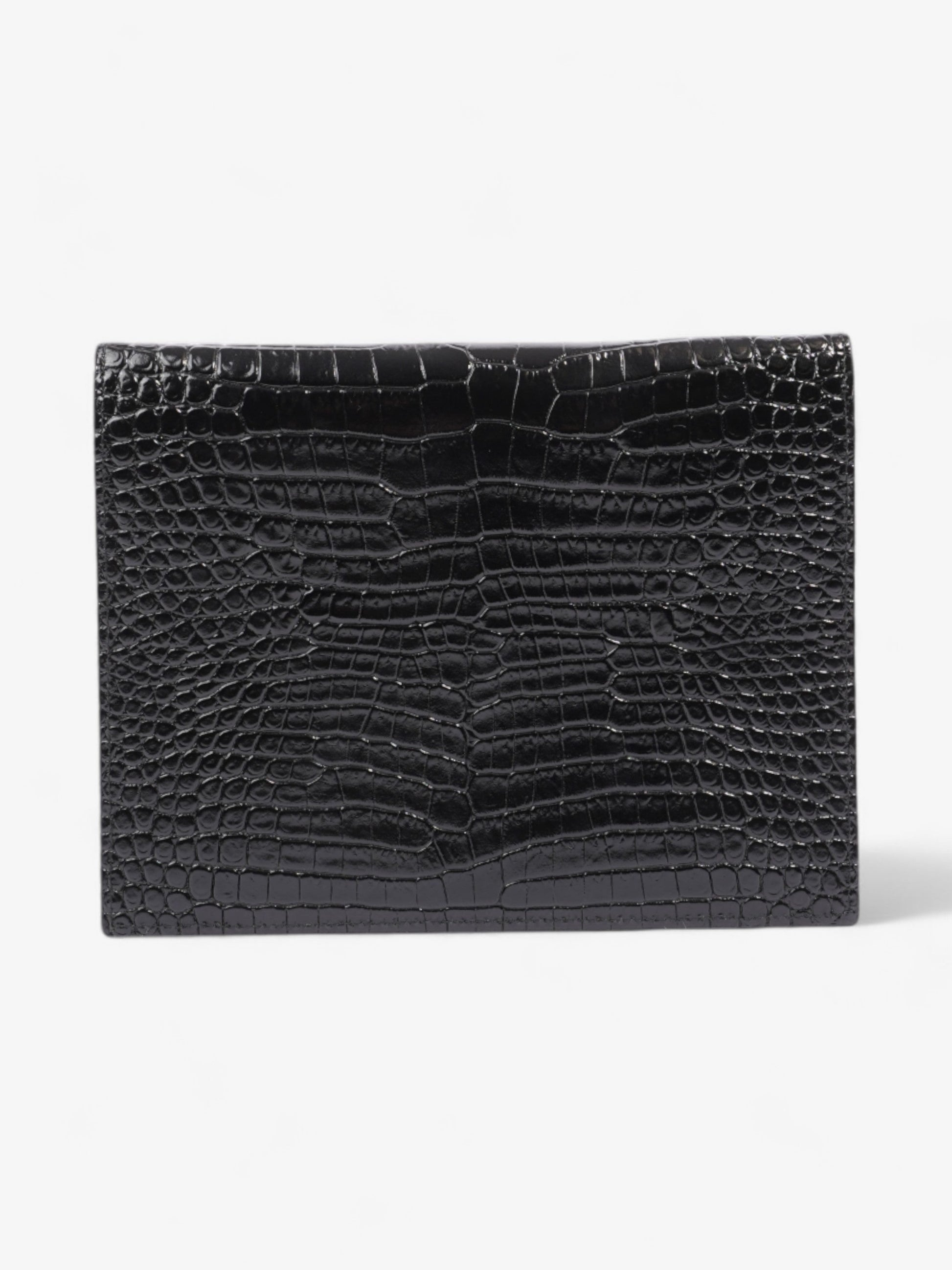 YSL Saint Laurent Uptown Clutch Leather Black Embossed Clutch Bag Embossed Leather 1