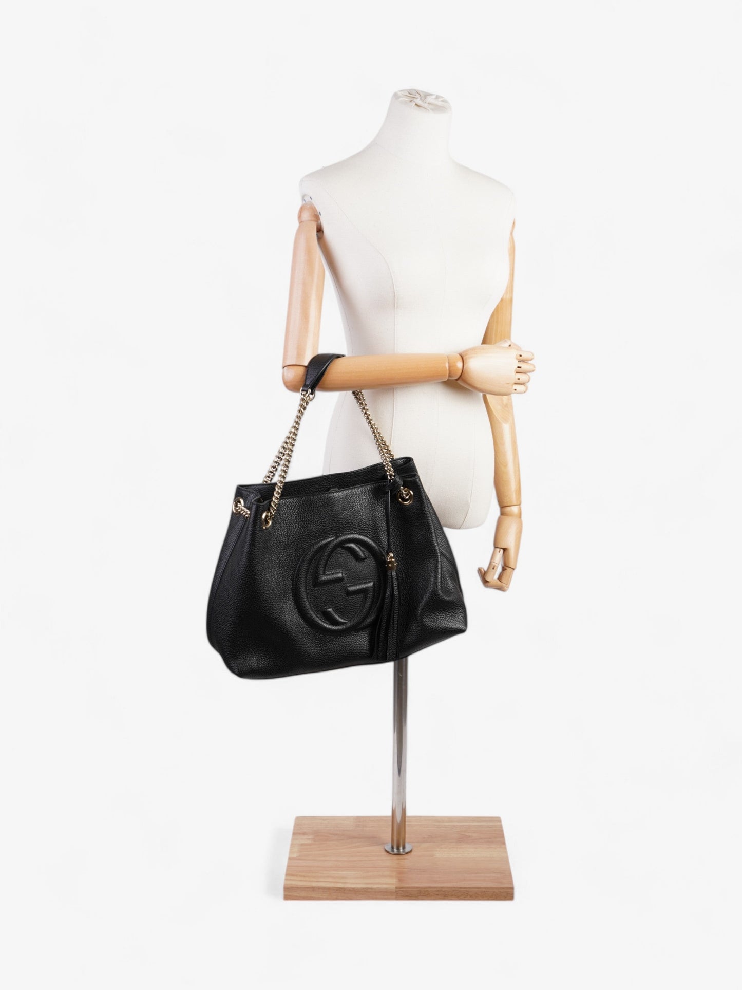 Gucci Soho Chain Tote Leather Black Shoulder Bag