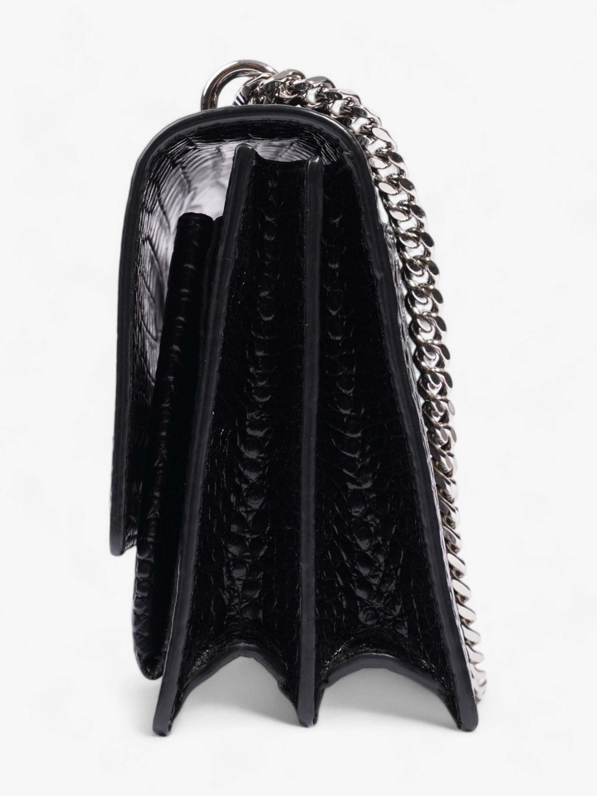 YSL Saint Laurent Sunset Shoulder Bag Leather Black Medium Leather Medium 3