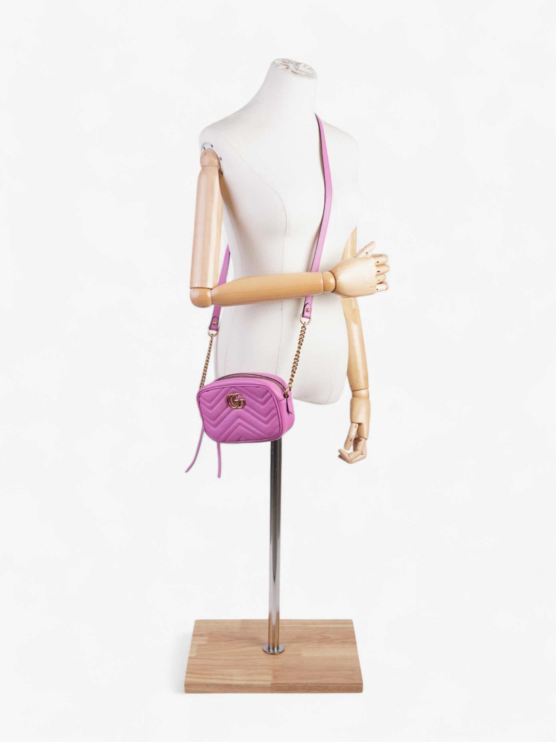 Gucci Marmont Light Purple Crossbody Bag Leather Matelasse