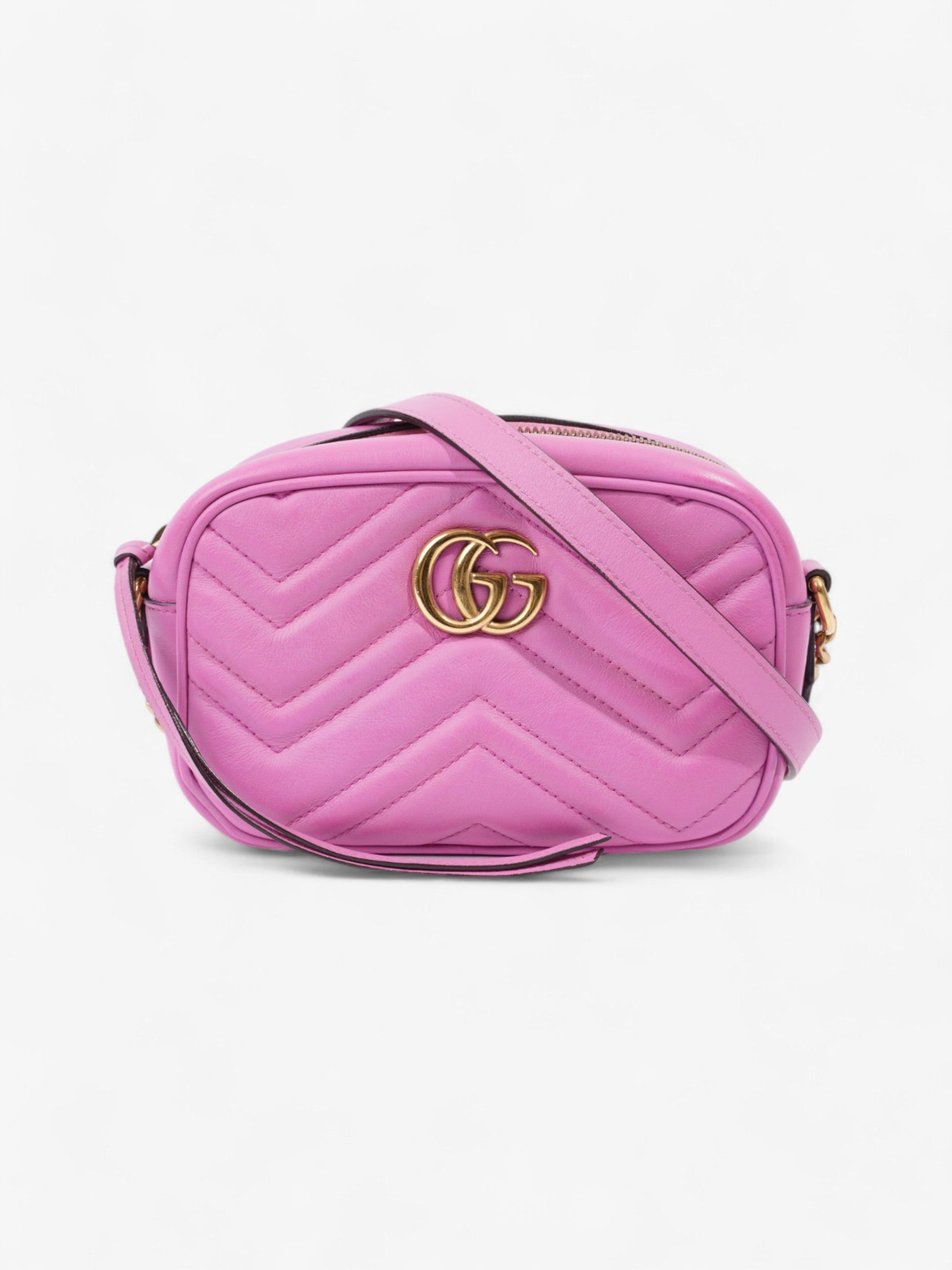 Gucci Marmont Light Purple Crossbody Bag Leather Matelasse