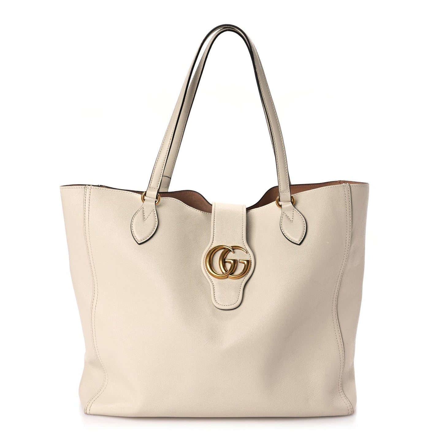 Gucci New Sakai Calfskin Lux Medium Dahlia Tote Mystic White