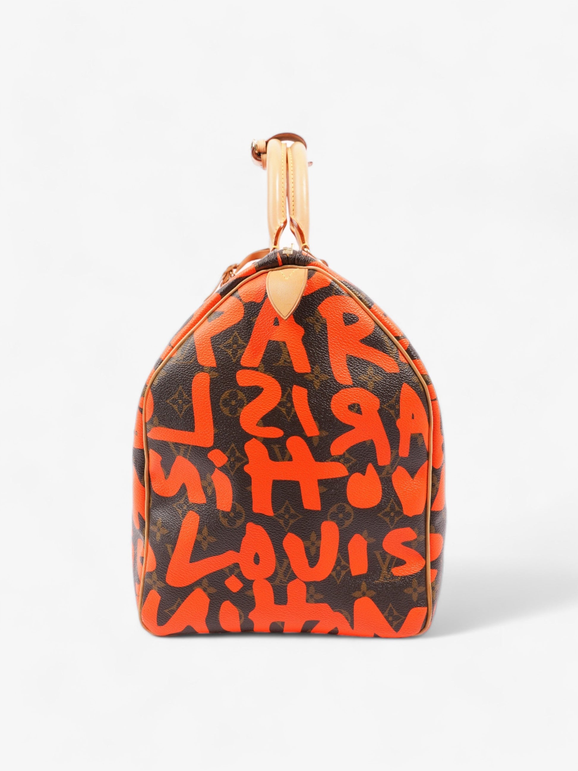 Louis Vuitton Keepall Graffiti 50 Coated Monogram Canvas Coated Canvas Orange Apparel
