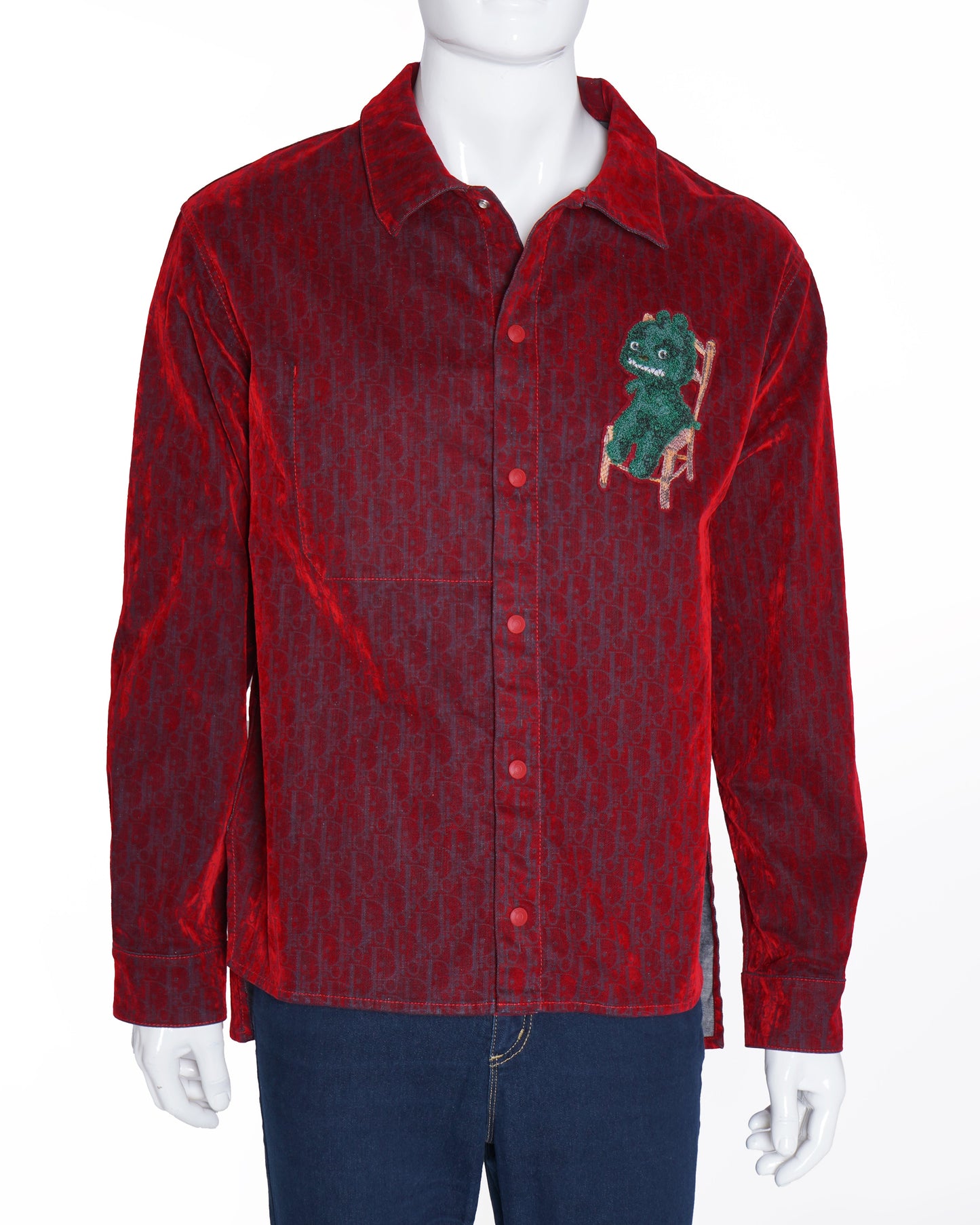 Dior Handbag textured button down shirt
