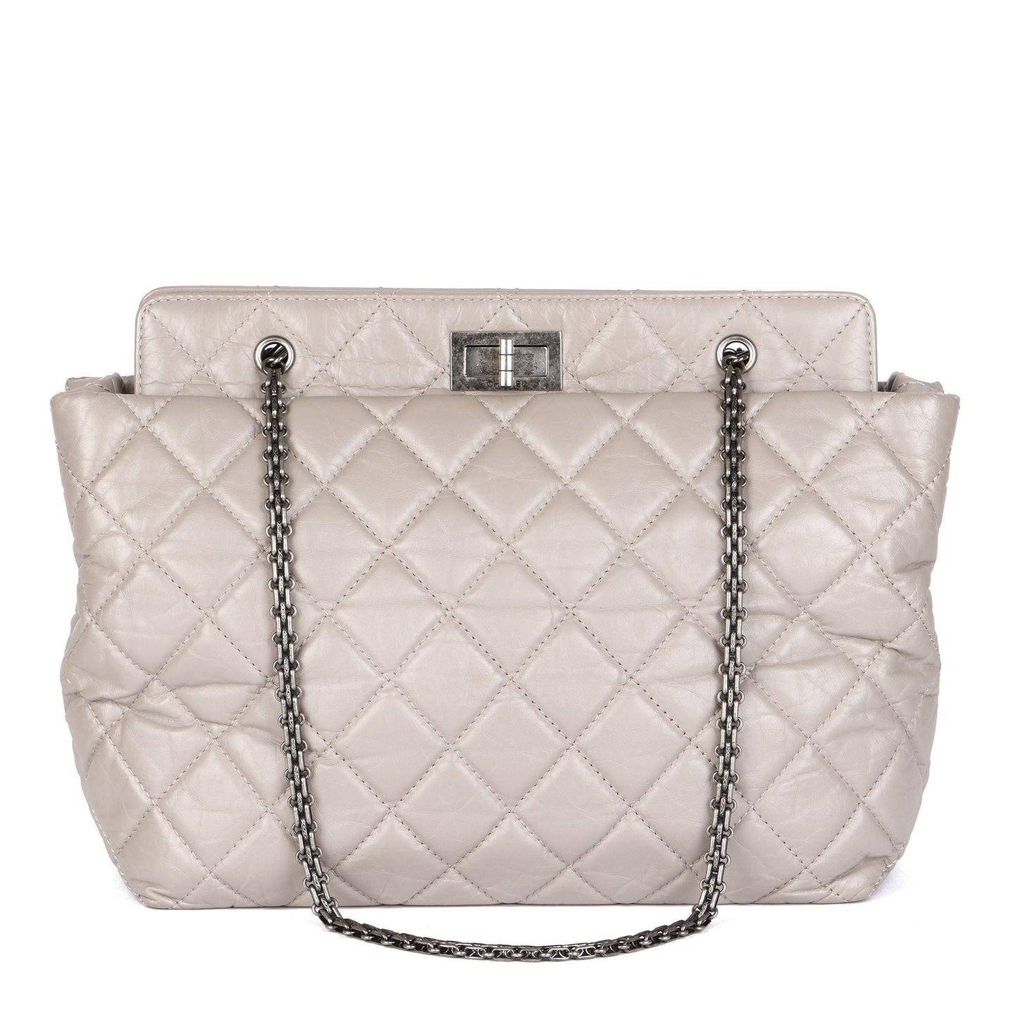 Chanel Greige Quilted Calfskin Leather 255 Reissue Shoulder Bag