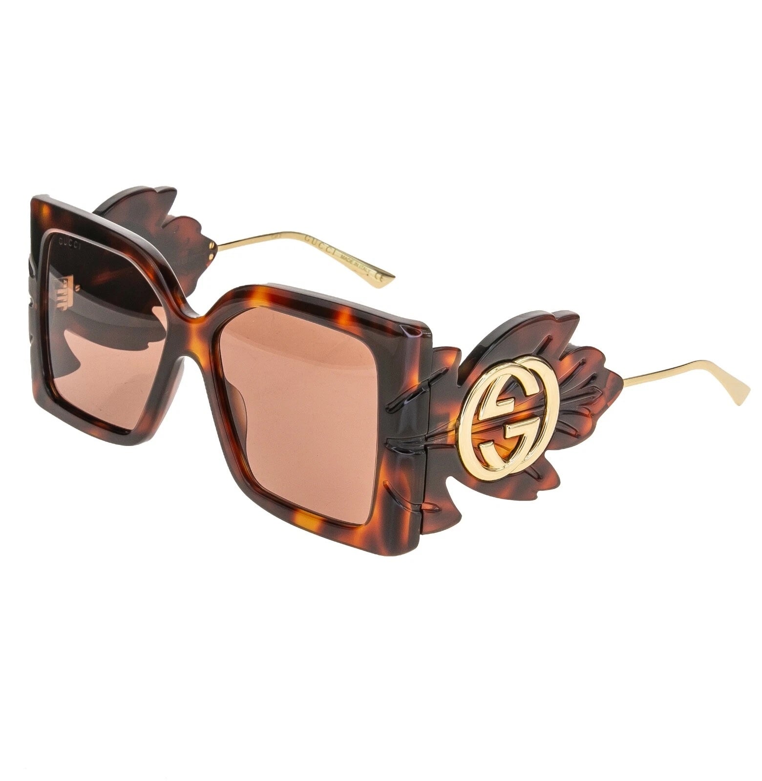 Gucci LEAF HAVANA Gold Sunglasses