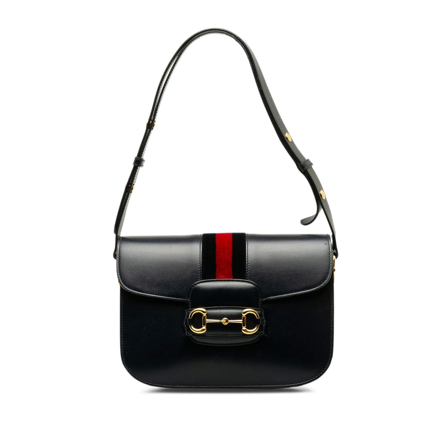 Gucci Horsebit Web SHG-K3r9Rb Calf Black Shoulder Bag