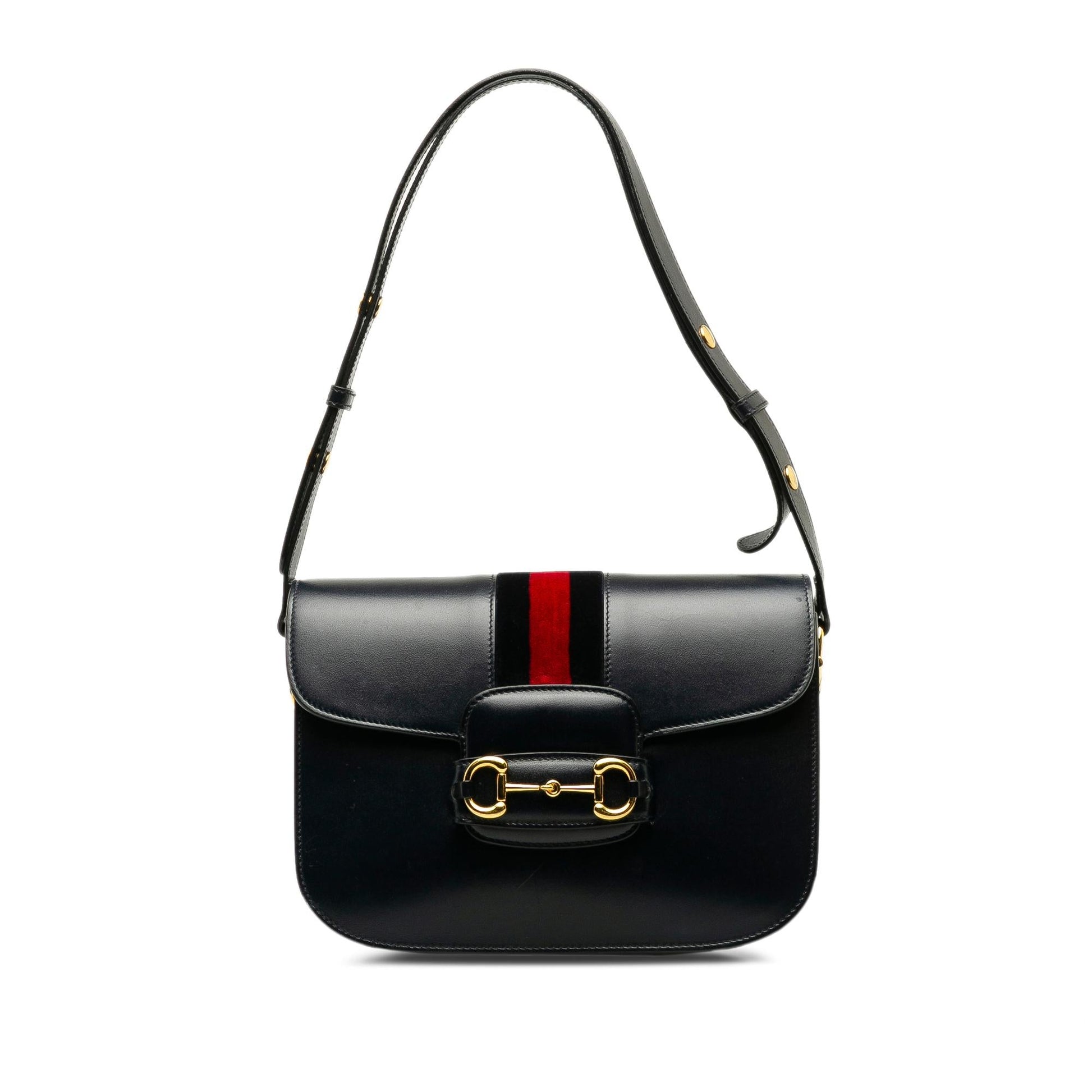 Gucci Horsebit Web SHG-K3r9Rb Calf Black Shoulder Bag
