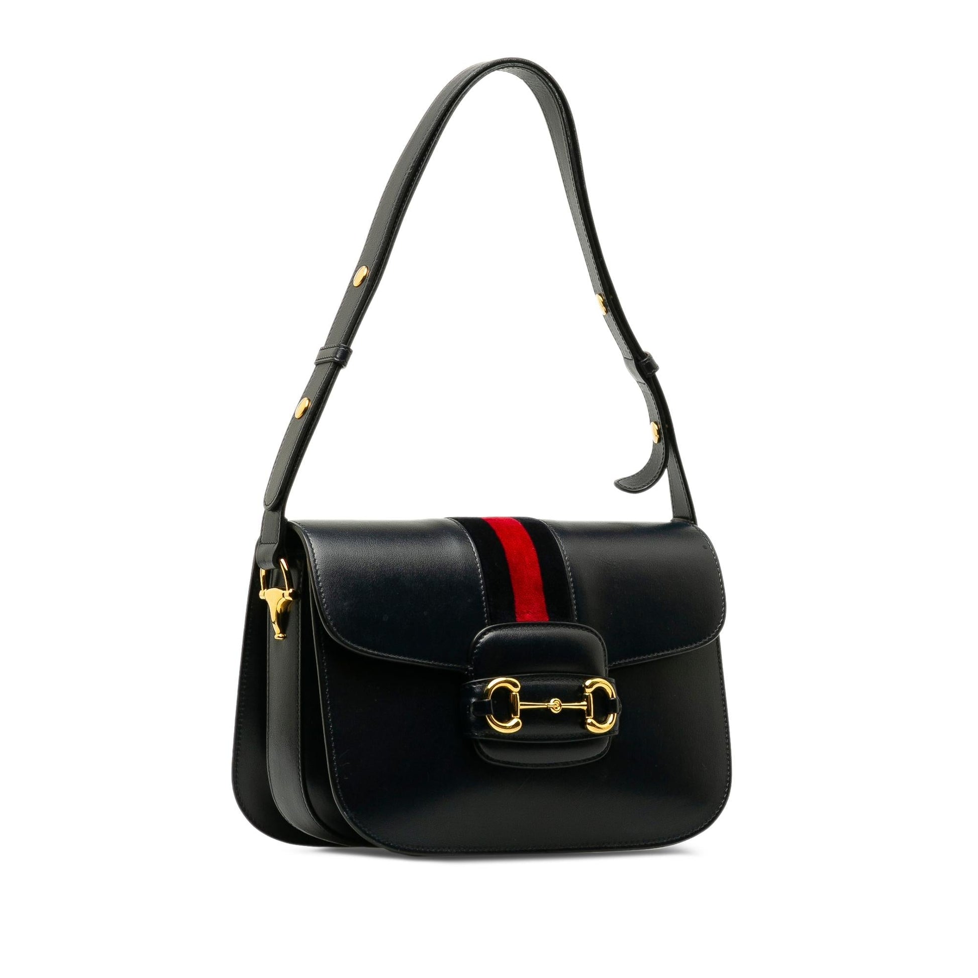 Gucci Horsebit Web SHG-K3r9Rb Calf Black Shoulder Bag