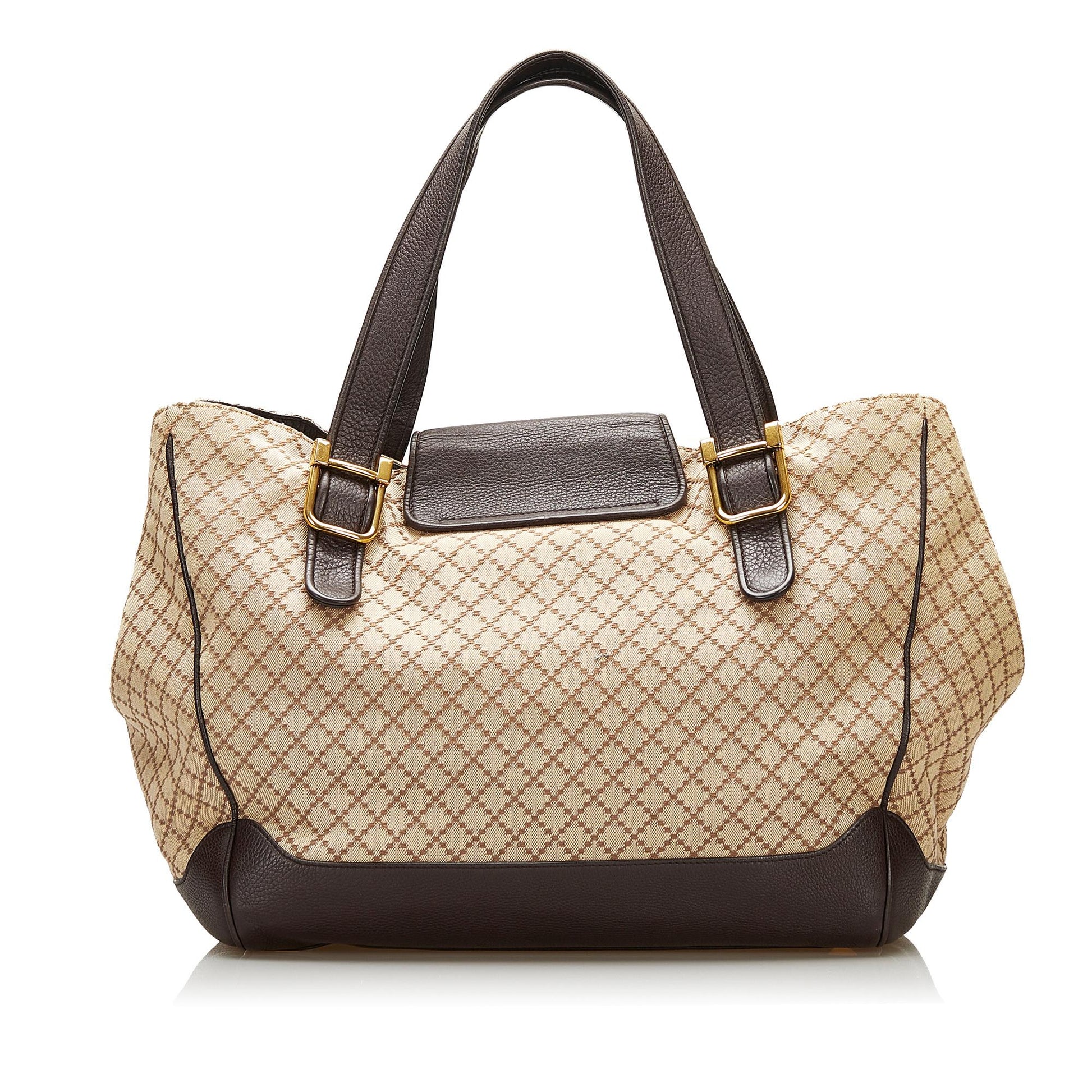 Gucci Diamante SHG Canvas Brown Tote Bag
