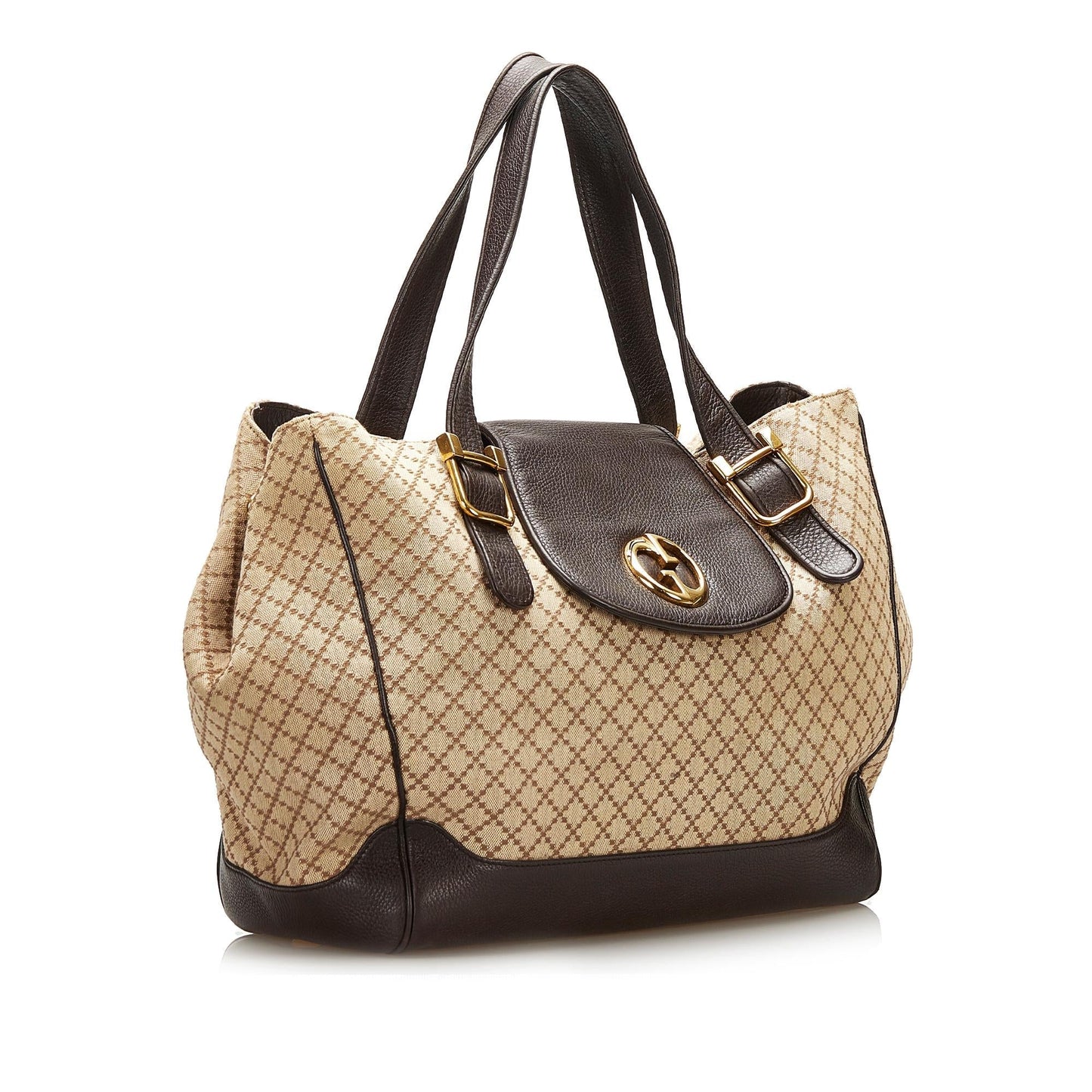 Gucci Diamante SHG Canvas Brown Tote Bag