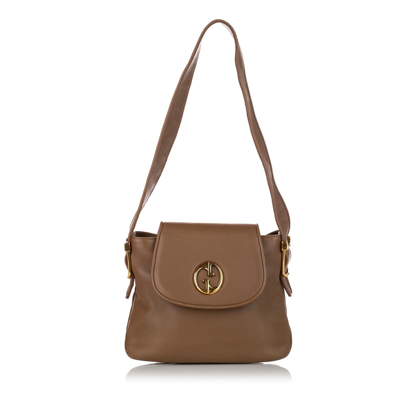 Gucci SHG Calf Brown Flap Shoulder Bag