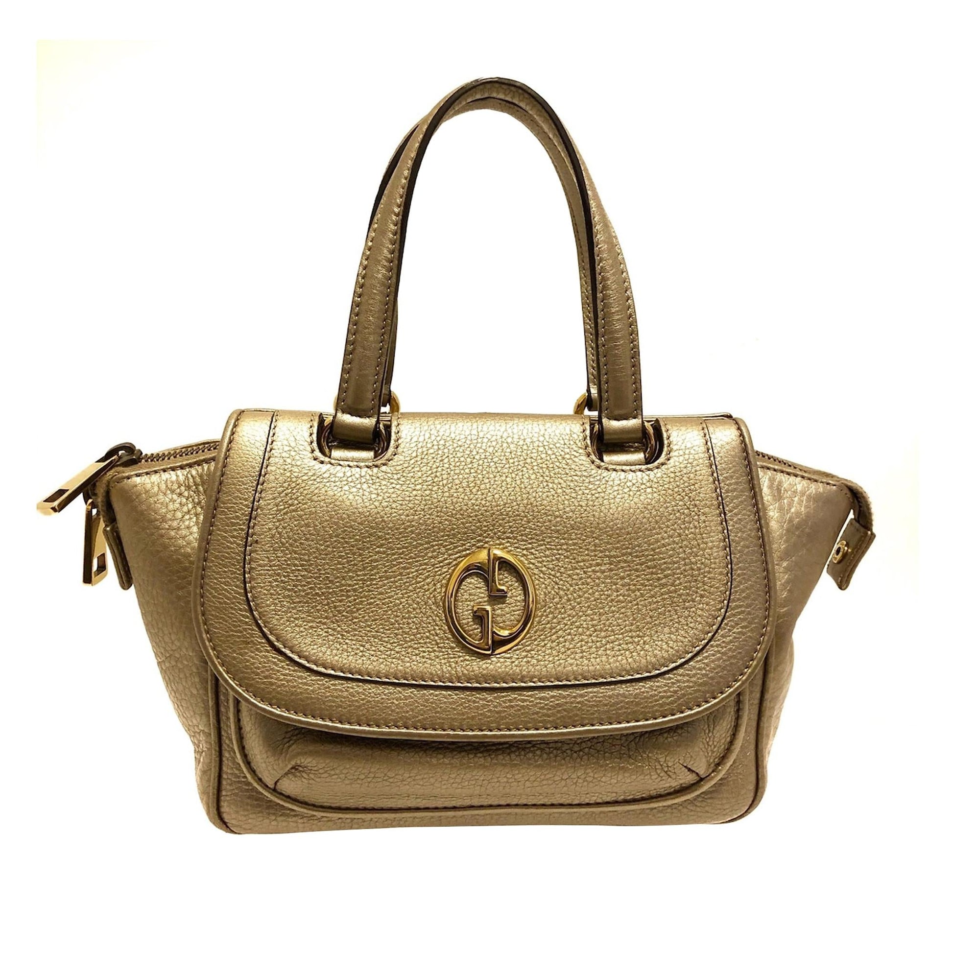 Gucci SHG-xKgunJ Calf Gold Satchel Bag