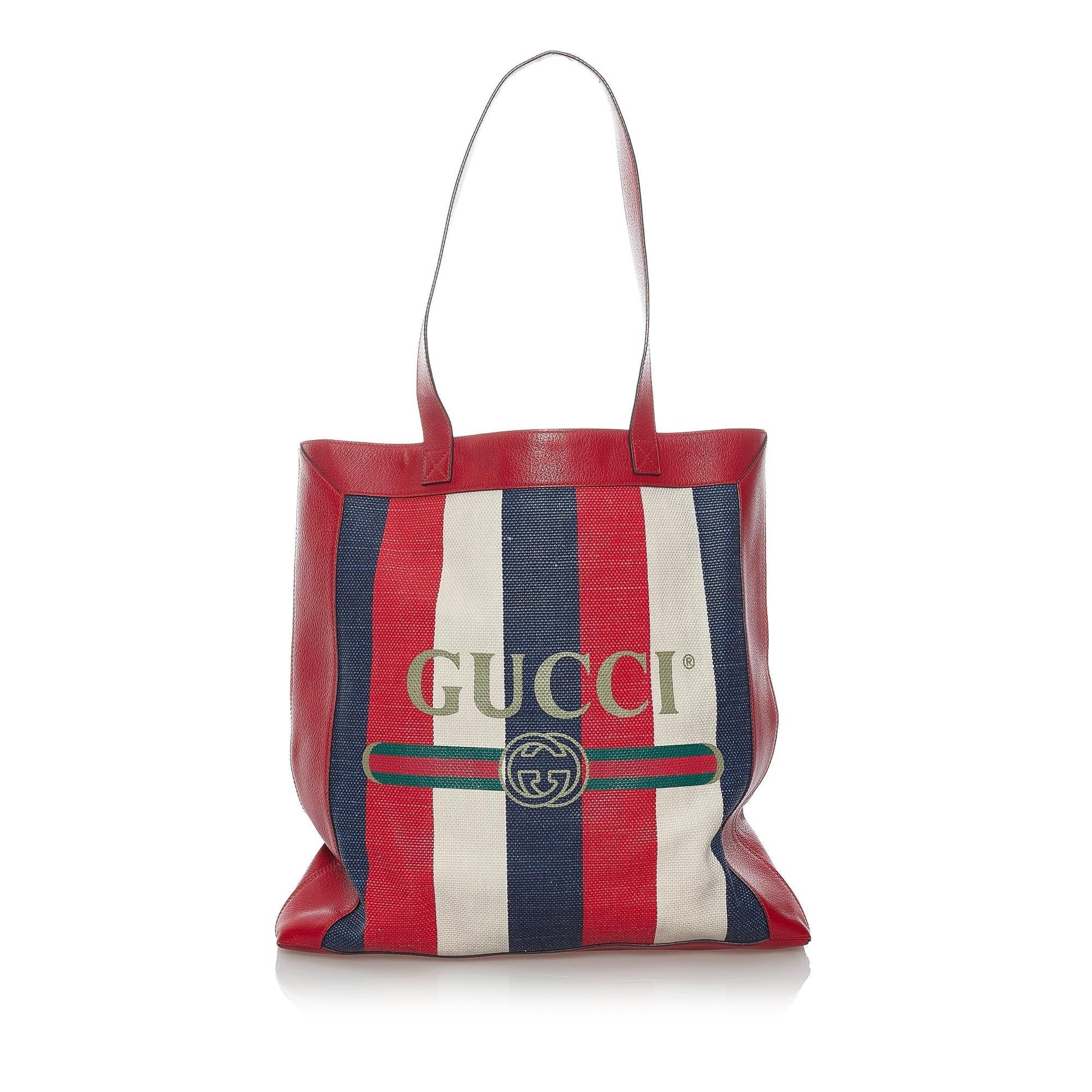 Gucci Sylvie Baiadera SHG-SIjZzF Canvas Calf Red Tote Bag