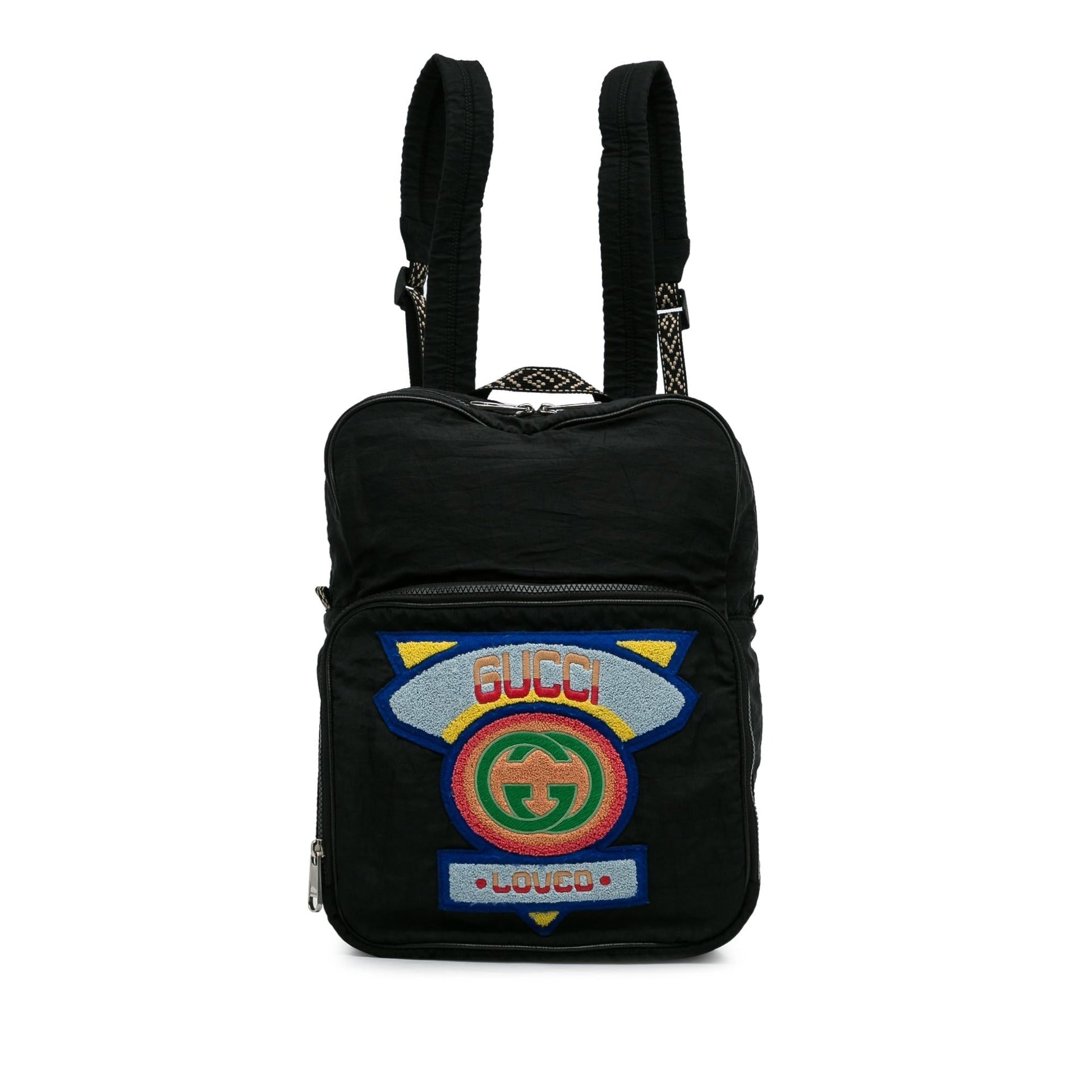 Gucci 80's Patch Backpack SHG-uAJOdY Nylon Black