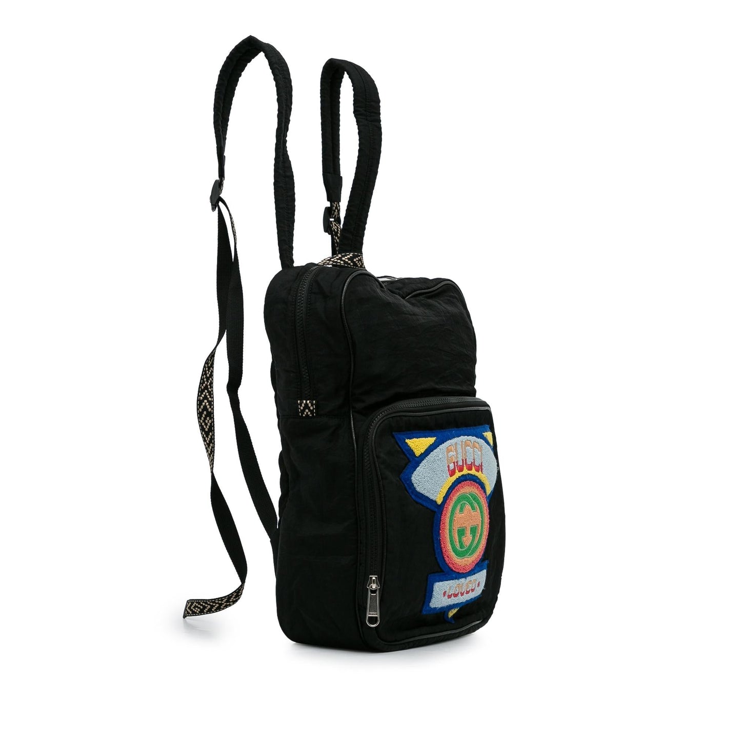 Gucci 80's Patch Backpack SHG-uAJOdY Nylon Black