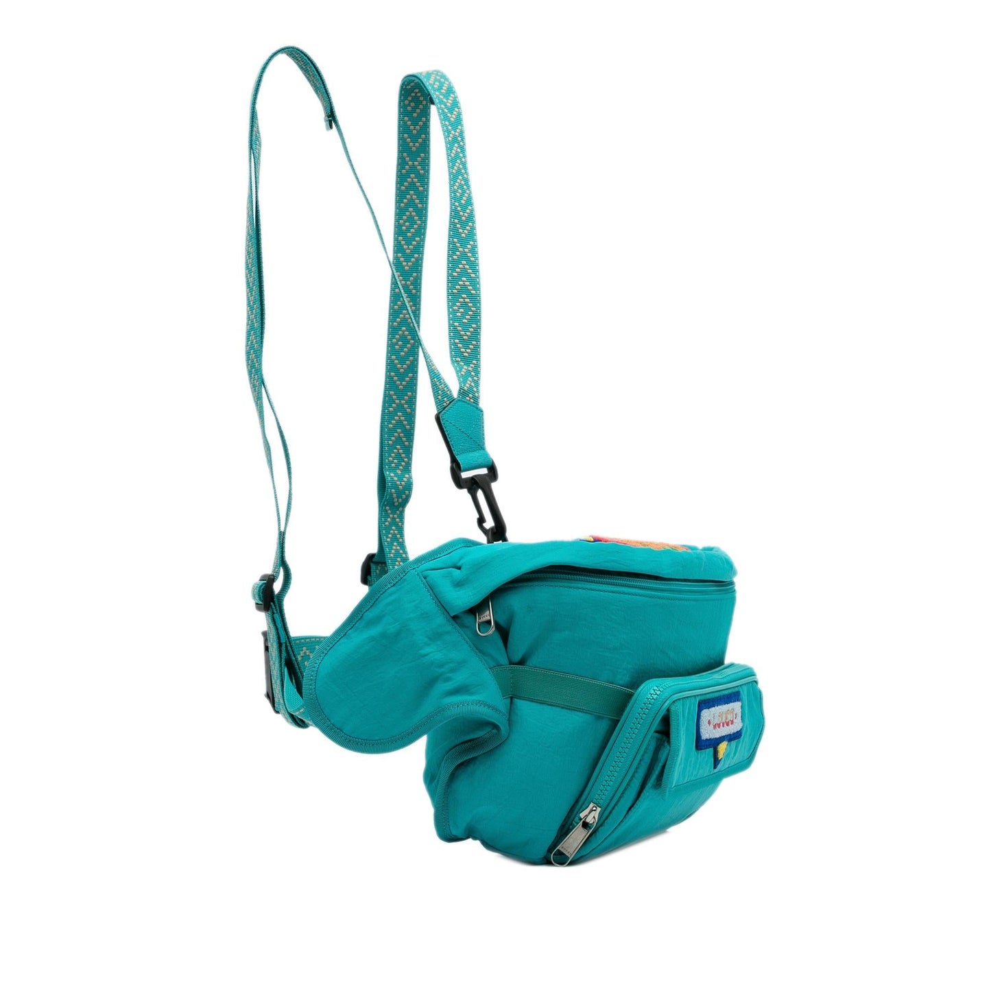 Gucci 80s Patch Convertible Belt SHG-3UFyZN Nylon Green Accessory