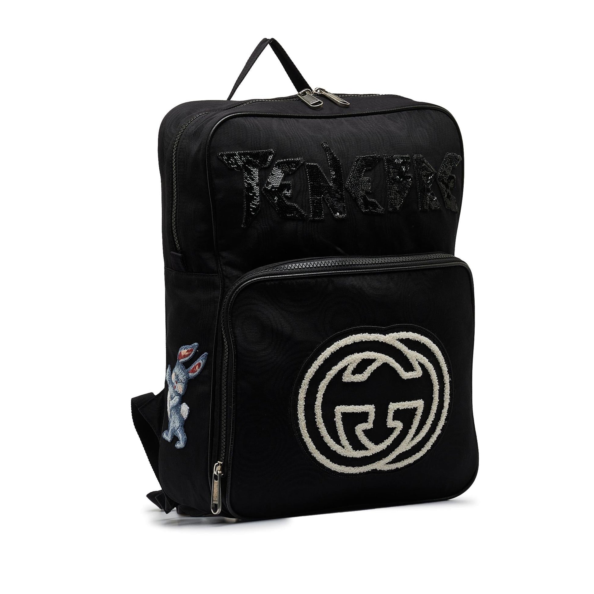 Gucci 80's Patch Tenebre GG Backpack Nylon Black