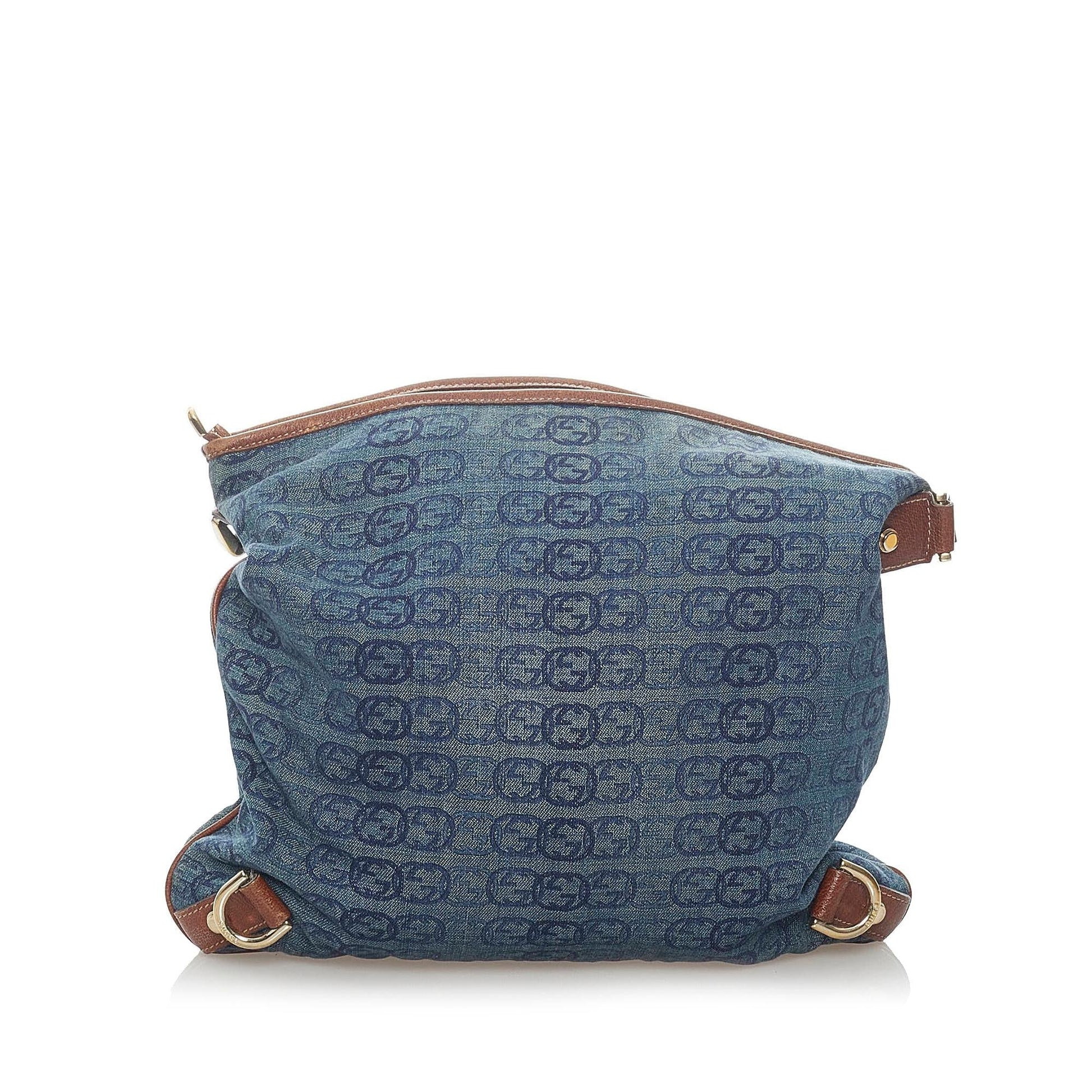 Gucci Abbey D-Ring Denim Crossbody Bag (SHG-31580)
