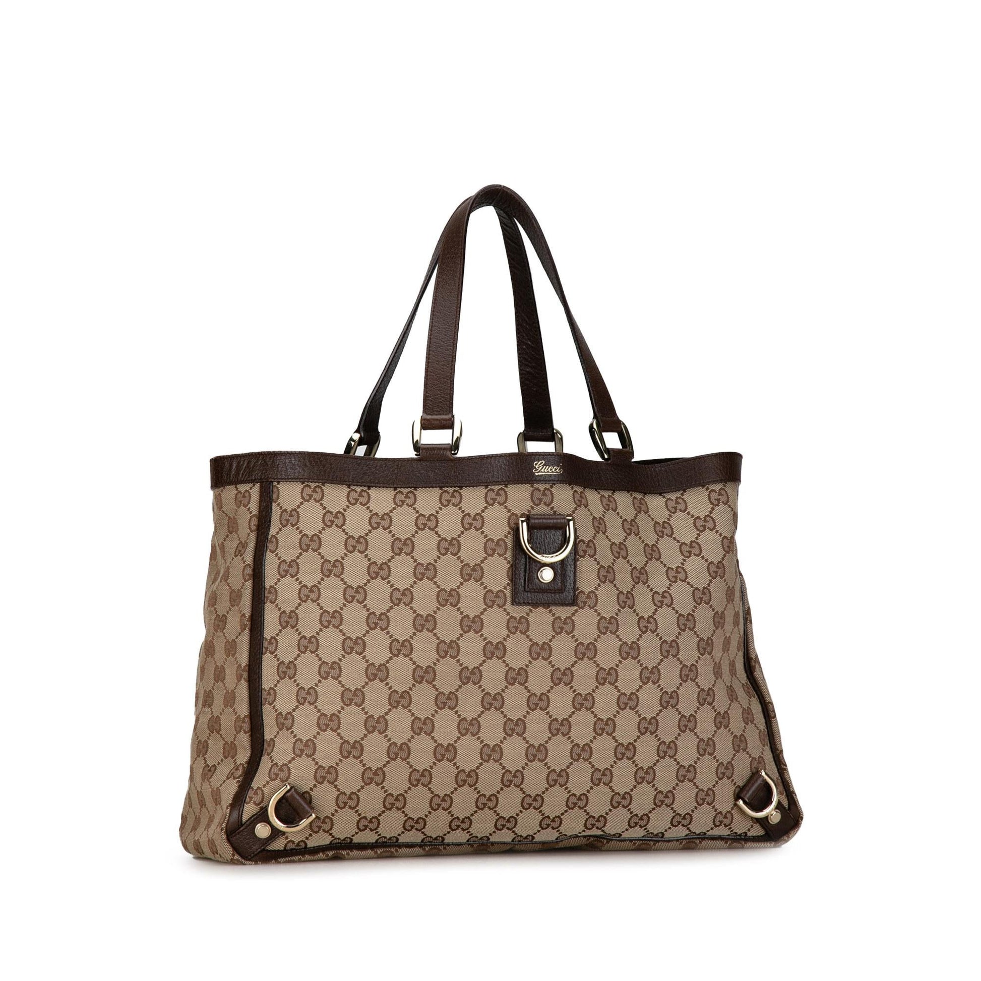 Gucci Abbey Ring Tote Shg Bplvmn Canvas Jewelry