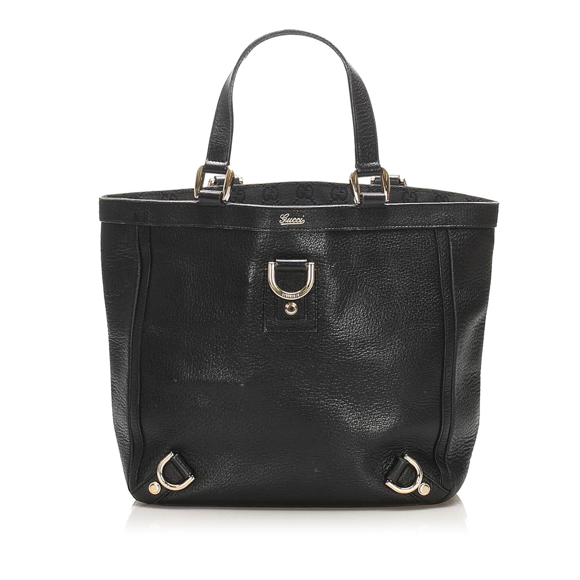 Gucci Abbey-D Ring Leather Handbag (SHG-22400)