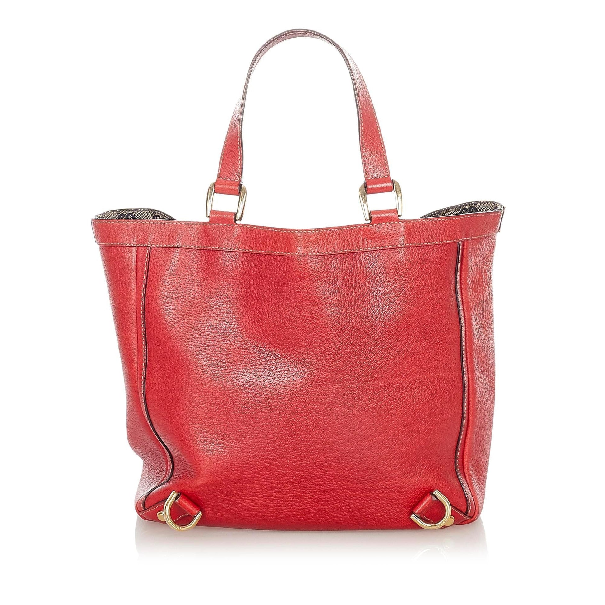 Gucci Abbey D-Ring Leather Tote Bag (SHG-21120)