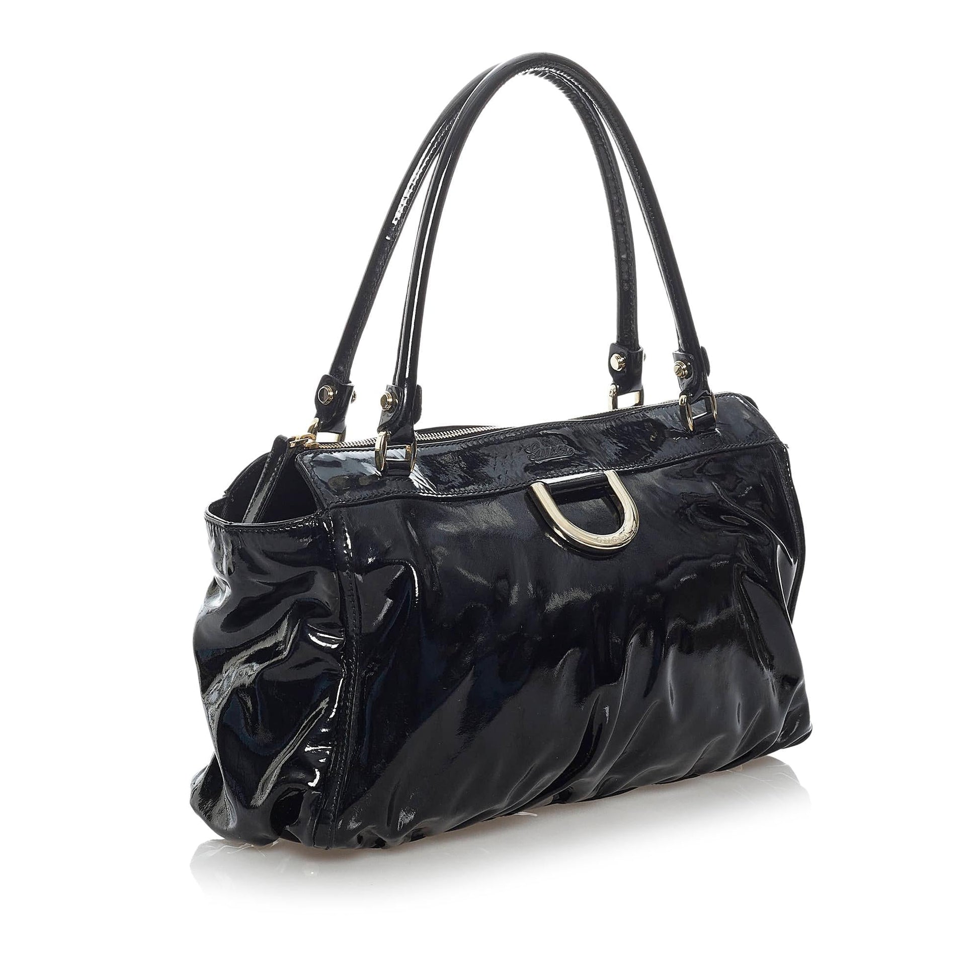 Gucci Abbey D-Ring Patent Leather Shoulder Bag (SHG-30321)