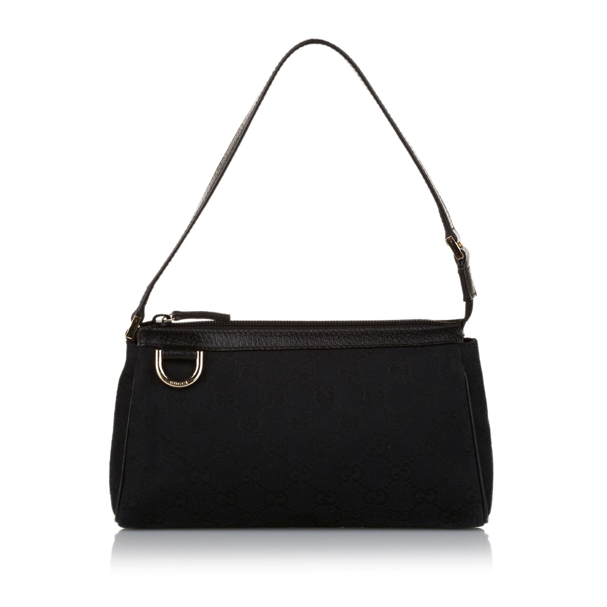 Gucci Abbey GG Baguette SHG Canvas Black Handbag