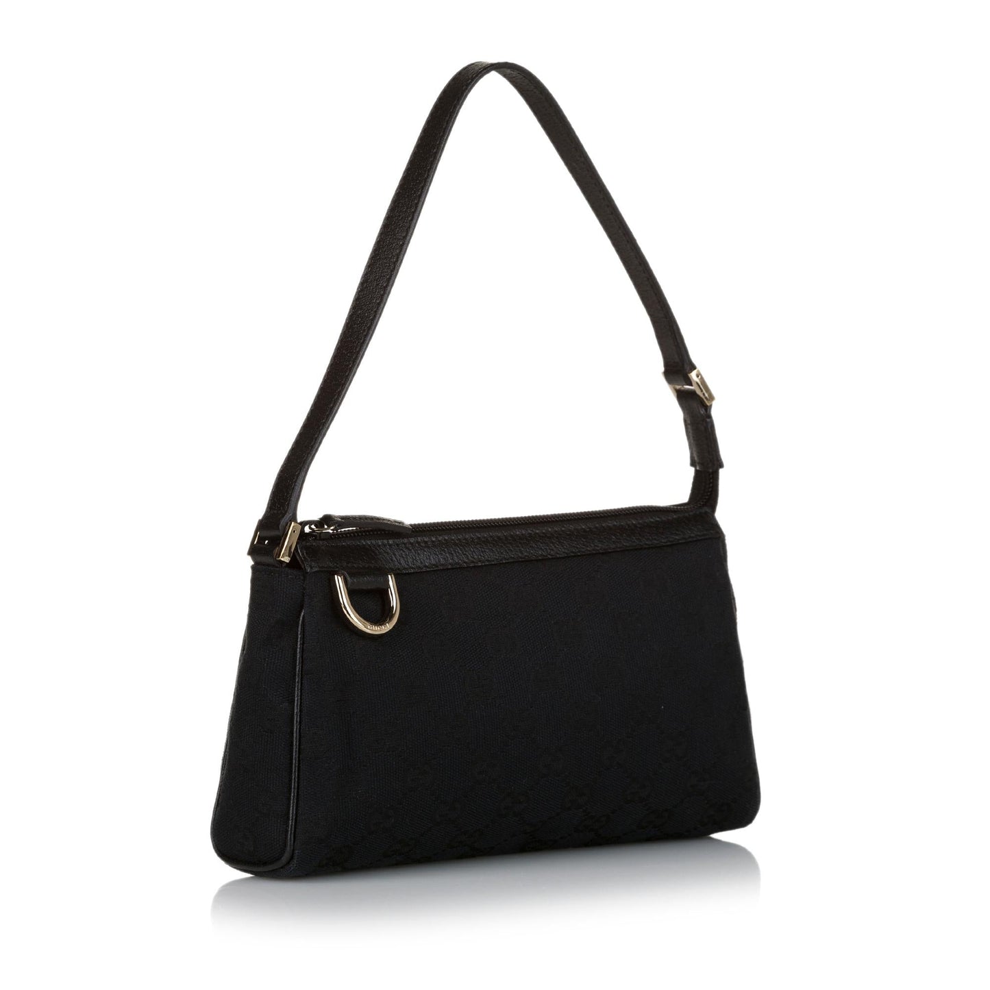Gucci Abbey GG Baguette SHG Canvas Black Handbag