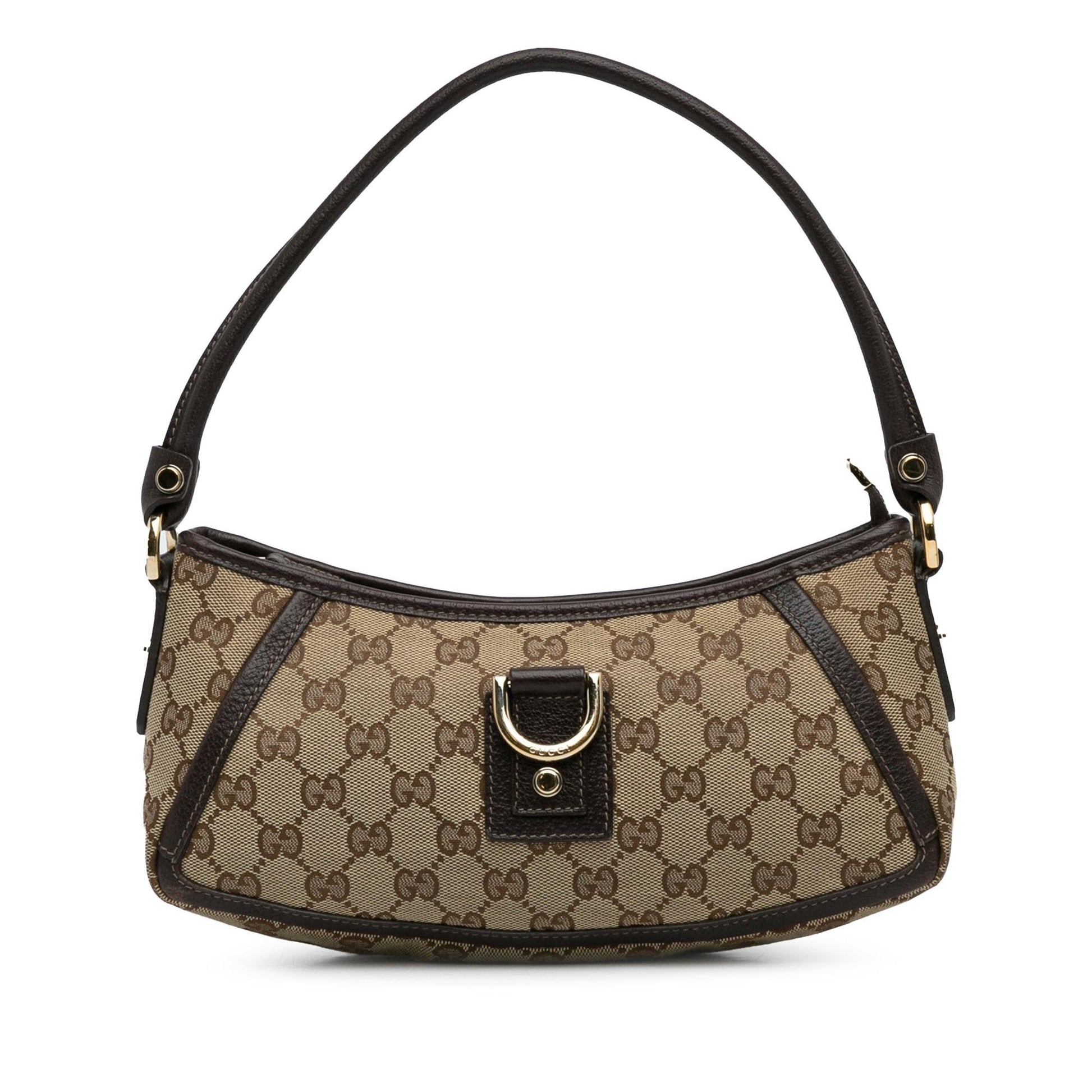 Gucci Abbey GG Baguette SHG-1o7xzY Canvas Brown Handbag