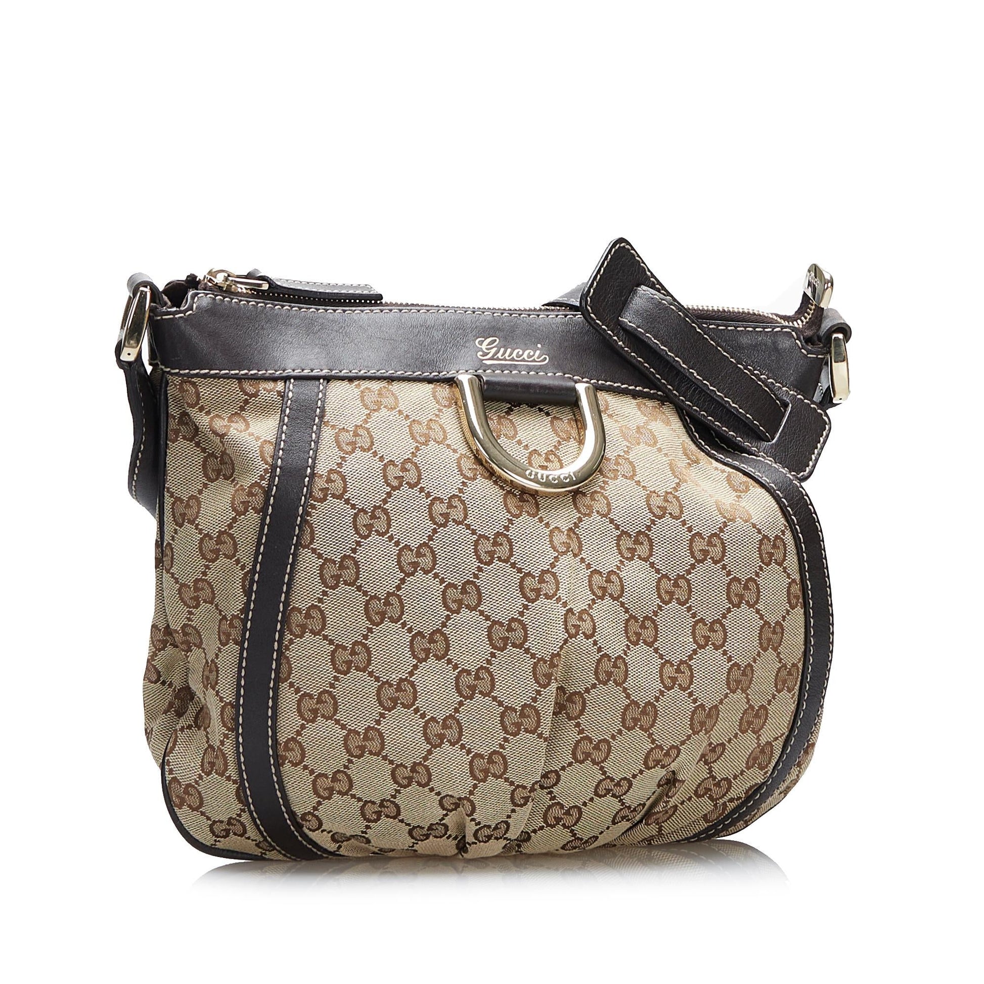 Gucci Abbey GG SHG-biYosl Canvas Brown Crossbody Bag