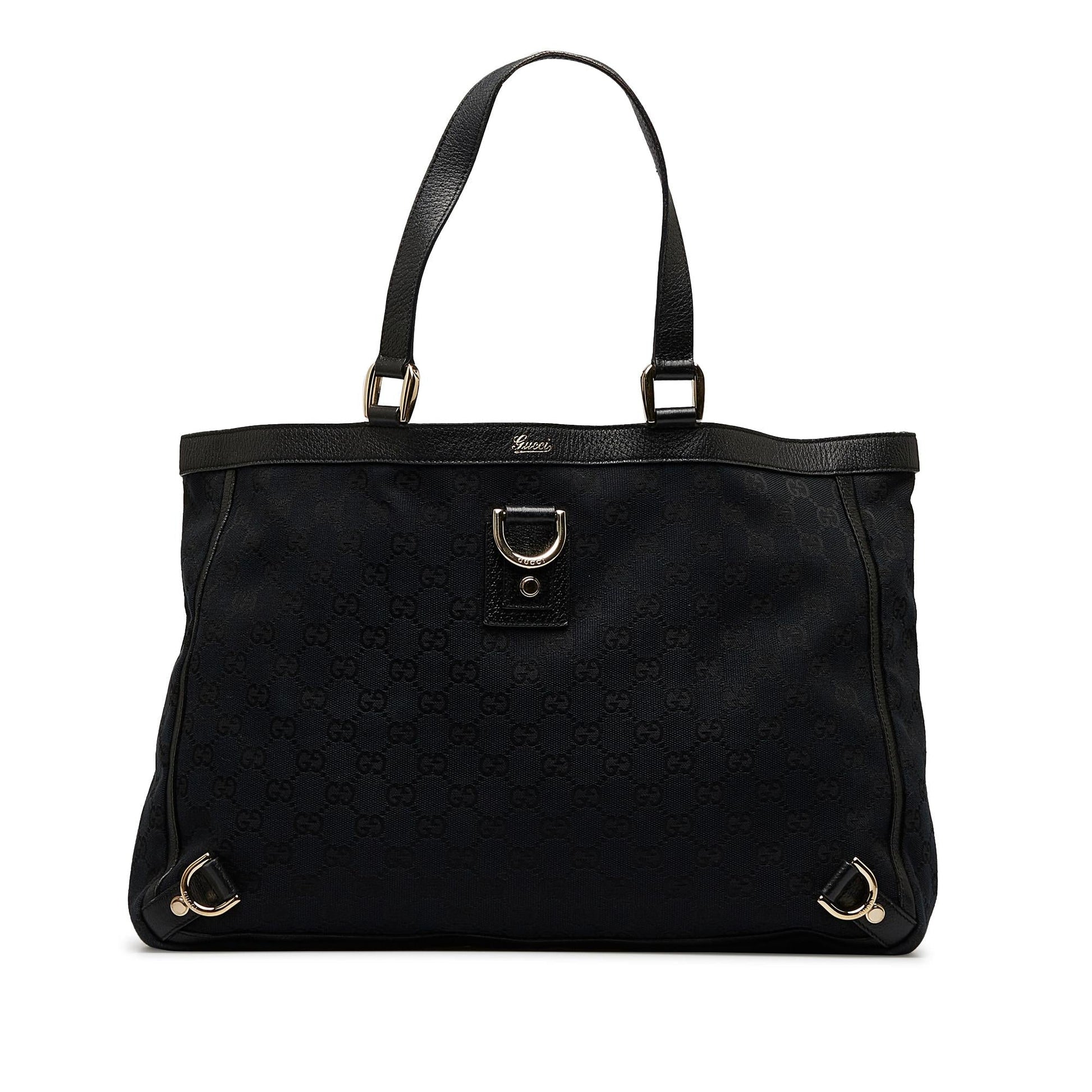 Gucci Abbey GG SHG-FKWcxE Canvas Black Tote Bag