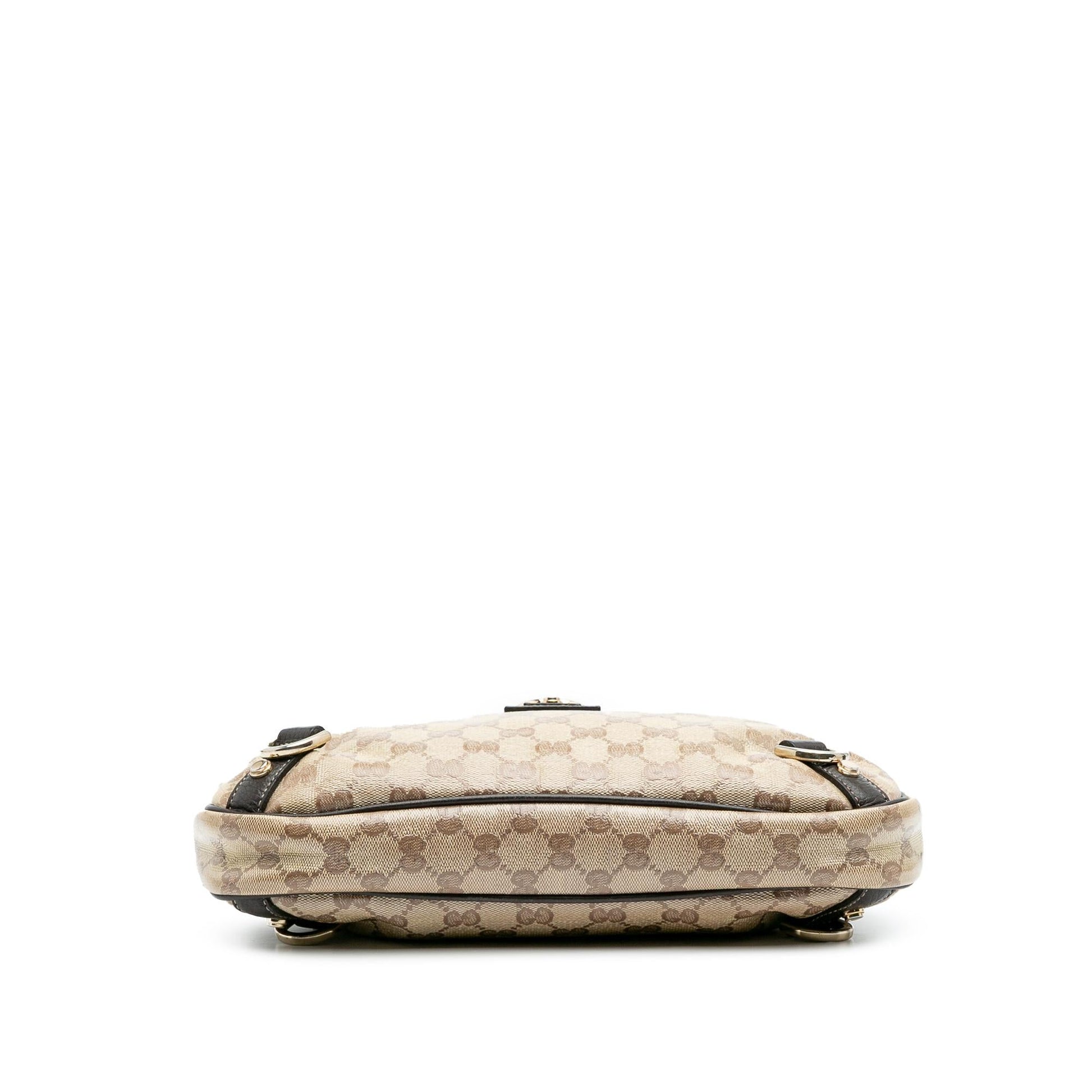 Gucci Abbey GG Crystal Canvas Brown Shoulder Bag