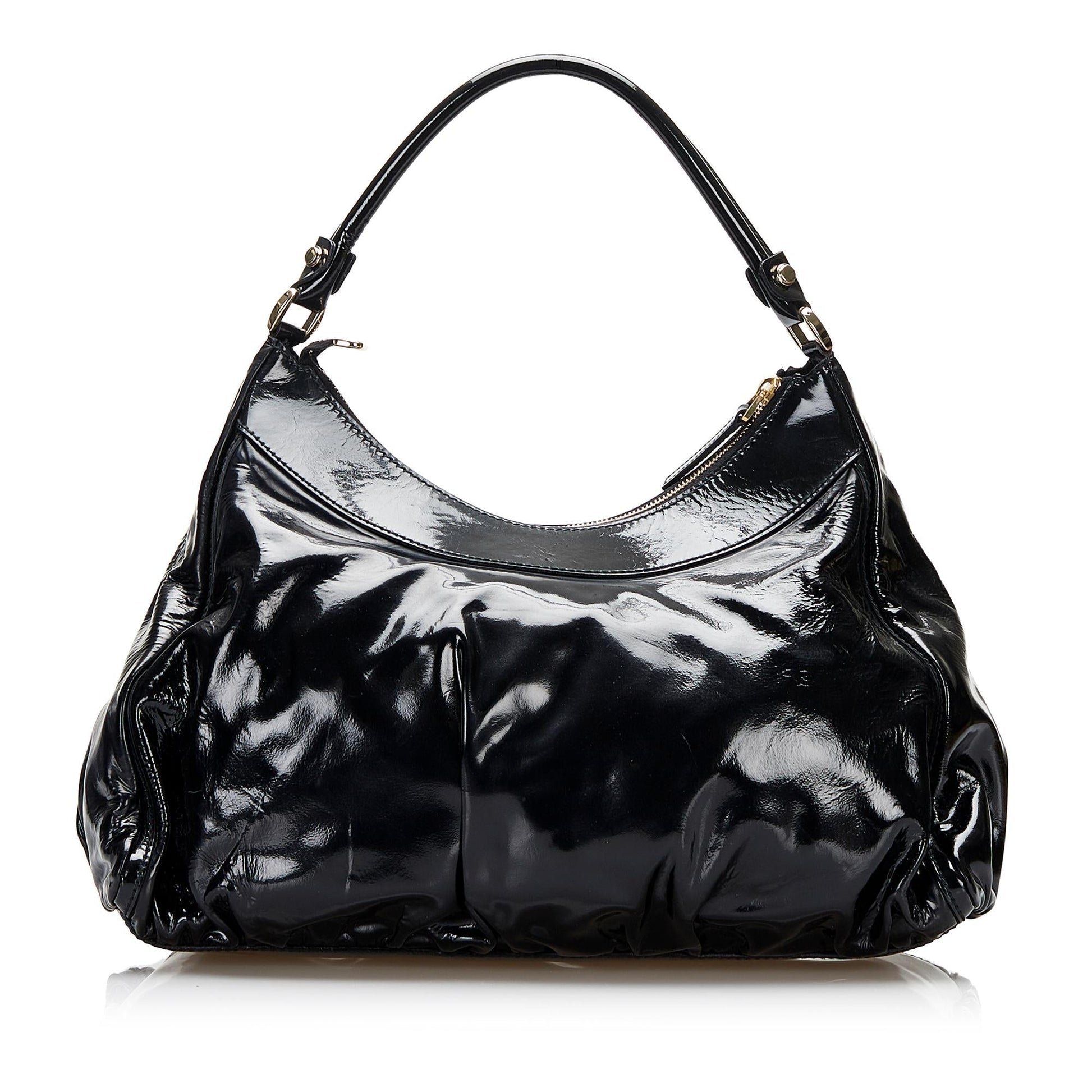 Gucci Abbey SHG-x6Qz8i Leather Patent Black Shoulder Bag