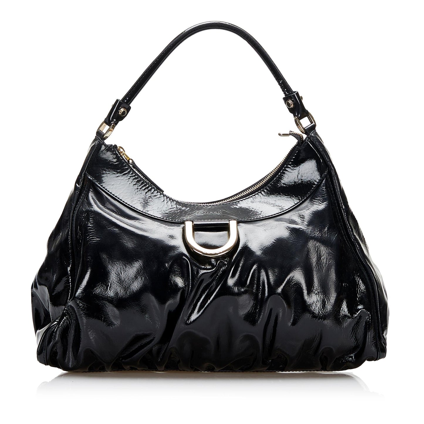 Gucci Abbey SHG-x6Qz8i Leather Patent Black Shoulder Bag