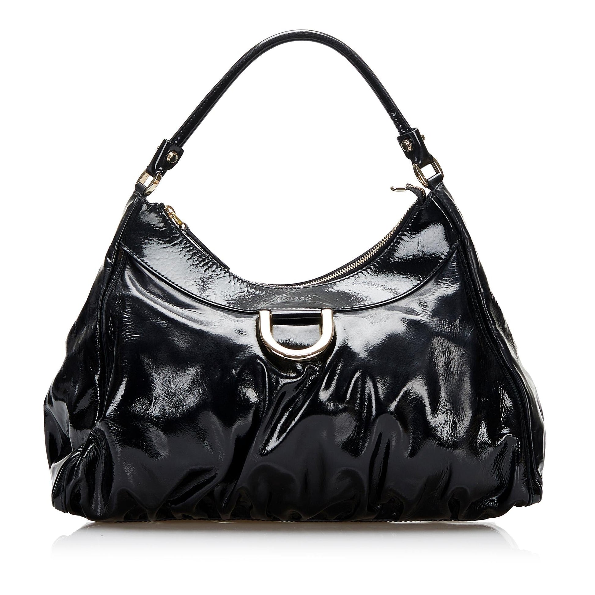 Gucci Abbey SHG-x6Qz8i Leather Patent Black Shoulder Bag