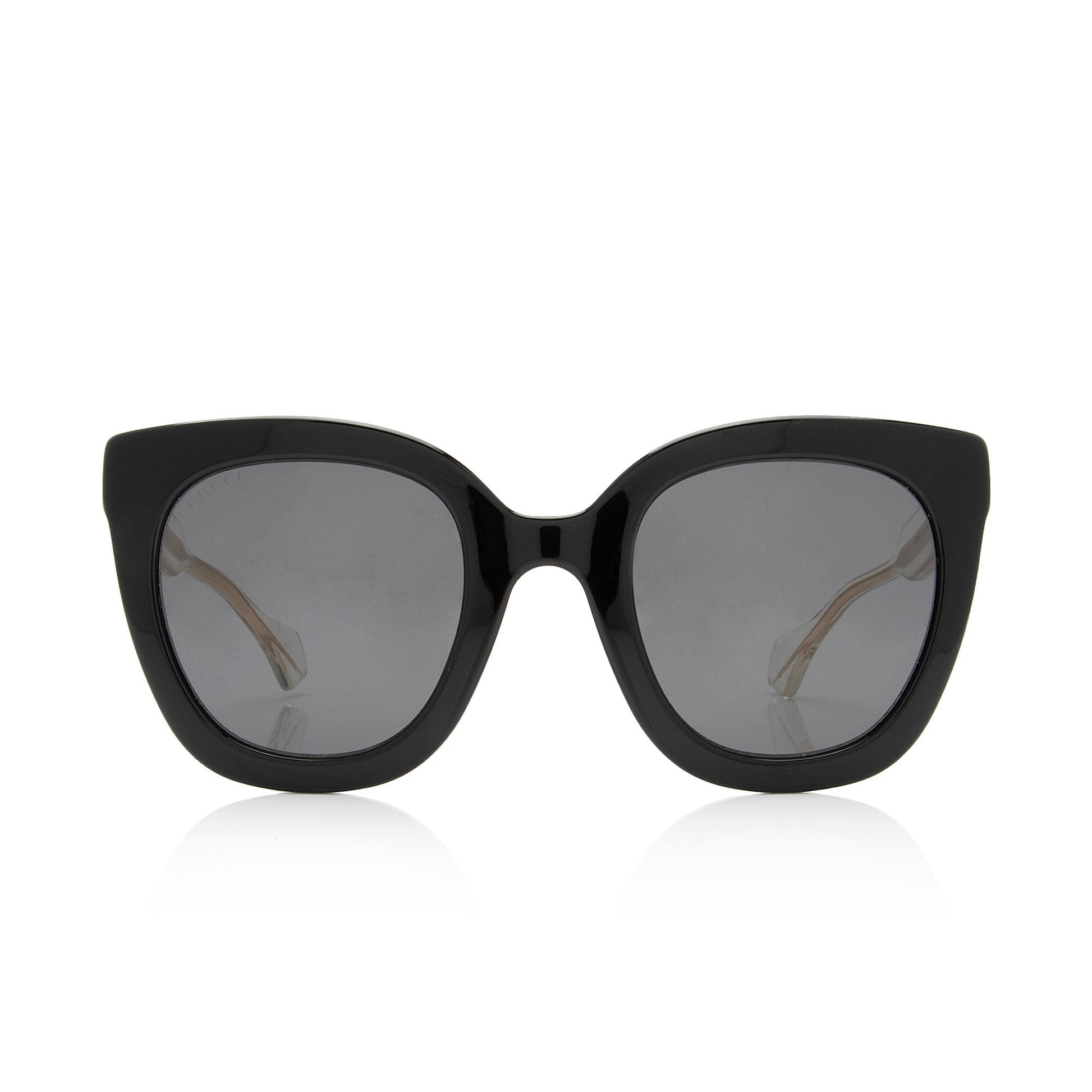 Gucci Anima Decor Cat Eye Sunglasses Black Gold Accessory