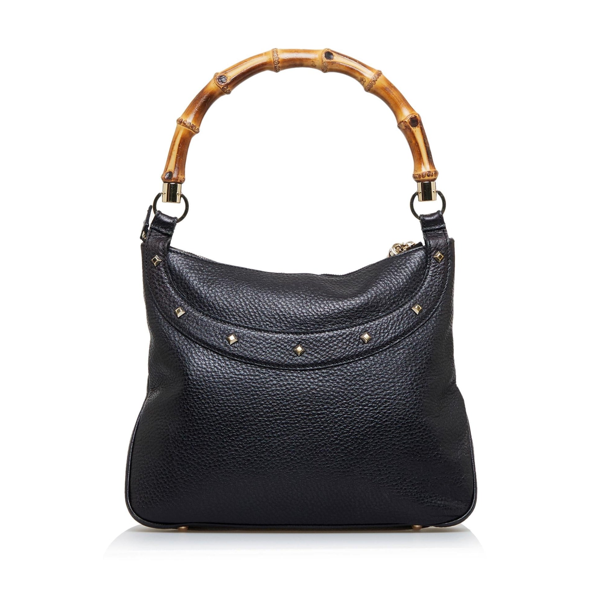 Gucci Anita Bamboo SHG-li9Kxh Calf Black Satchel Bag