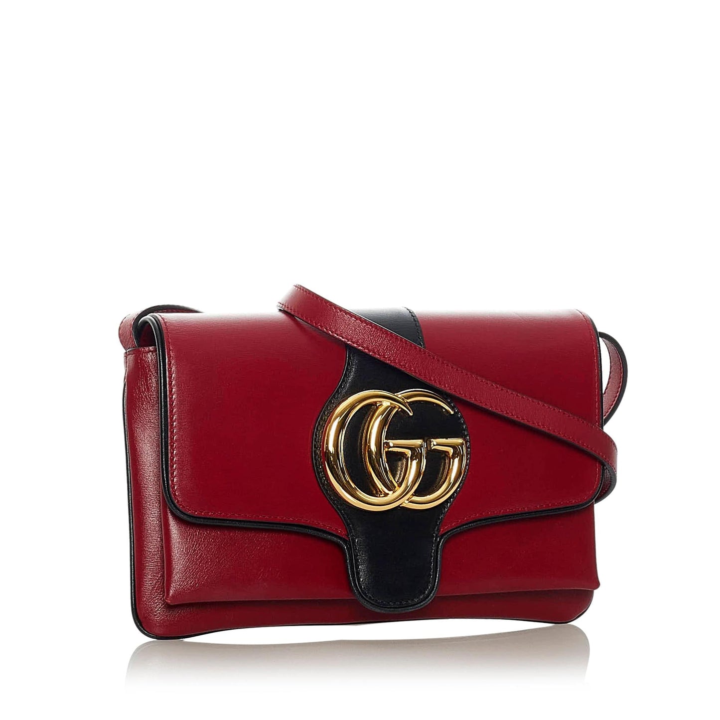 Gucci Arli SHG Leather Calf Black Red Crossbody Bag