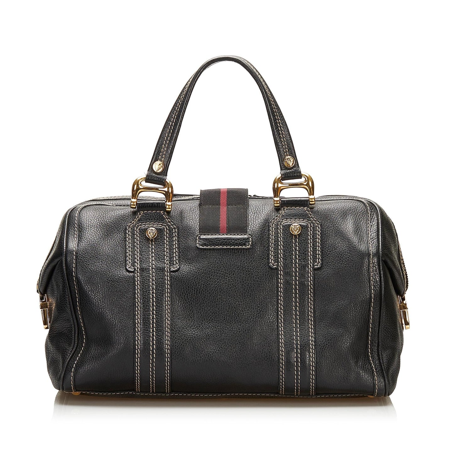 Gucci Aviatrix Boston SHG Leather Calf Black Satchel Bag